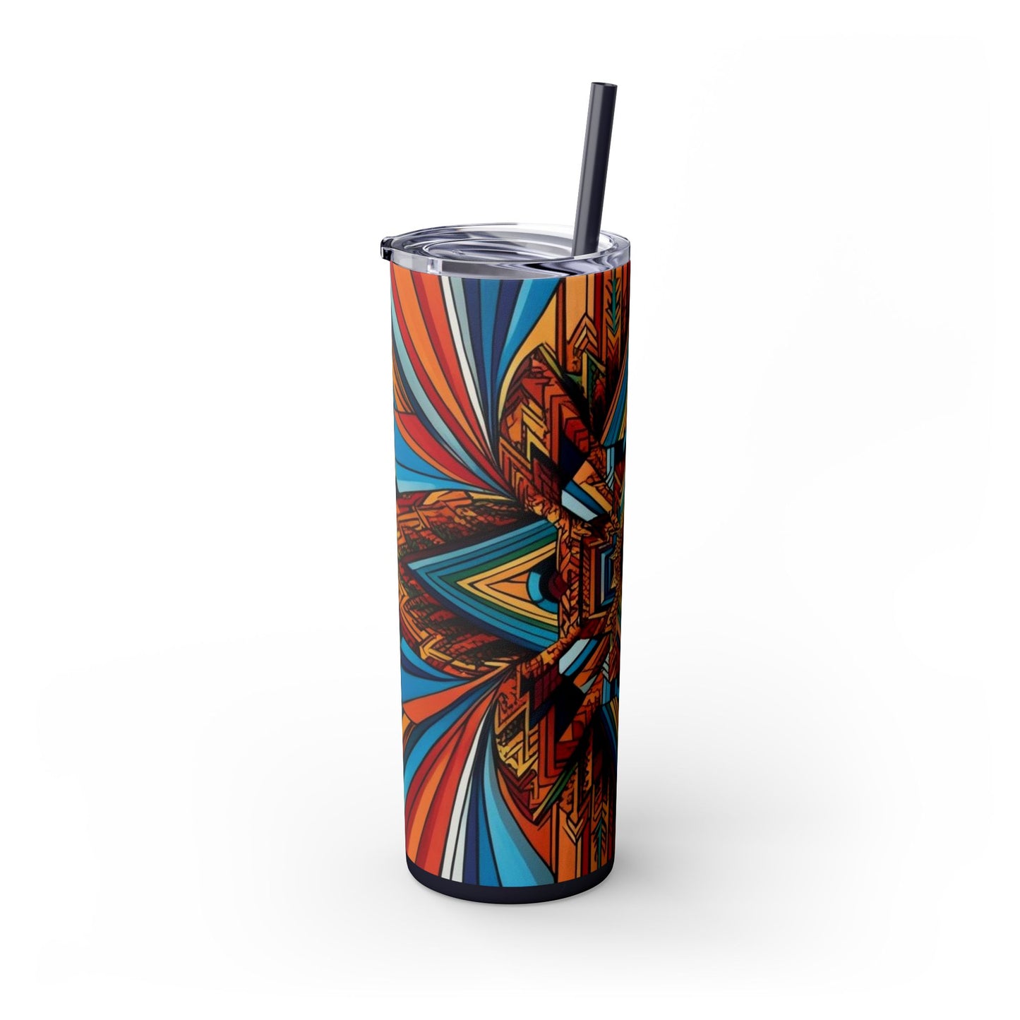 Optical Illusion Skinny Tumbler with Straw, 20oz