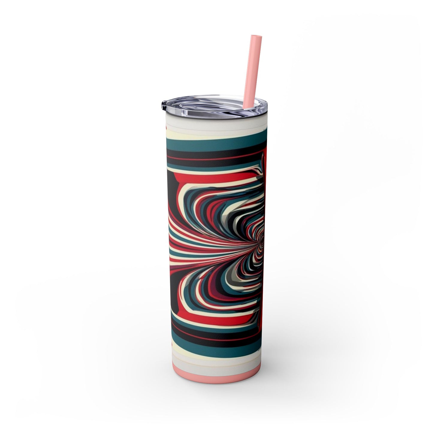 Optical Illusion Skinny Tumbler with Straw, 20oz