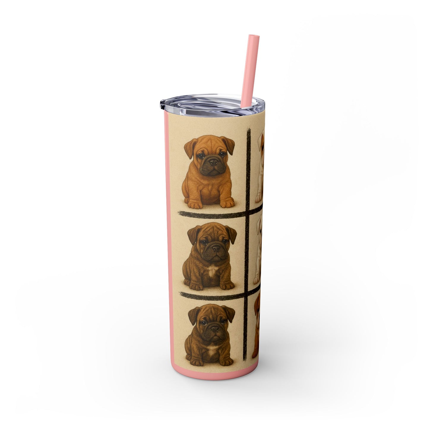 Bulldog puppies Tumbler with Straw, 20oz