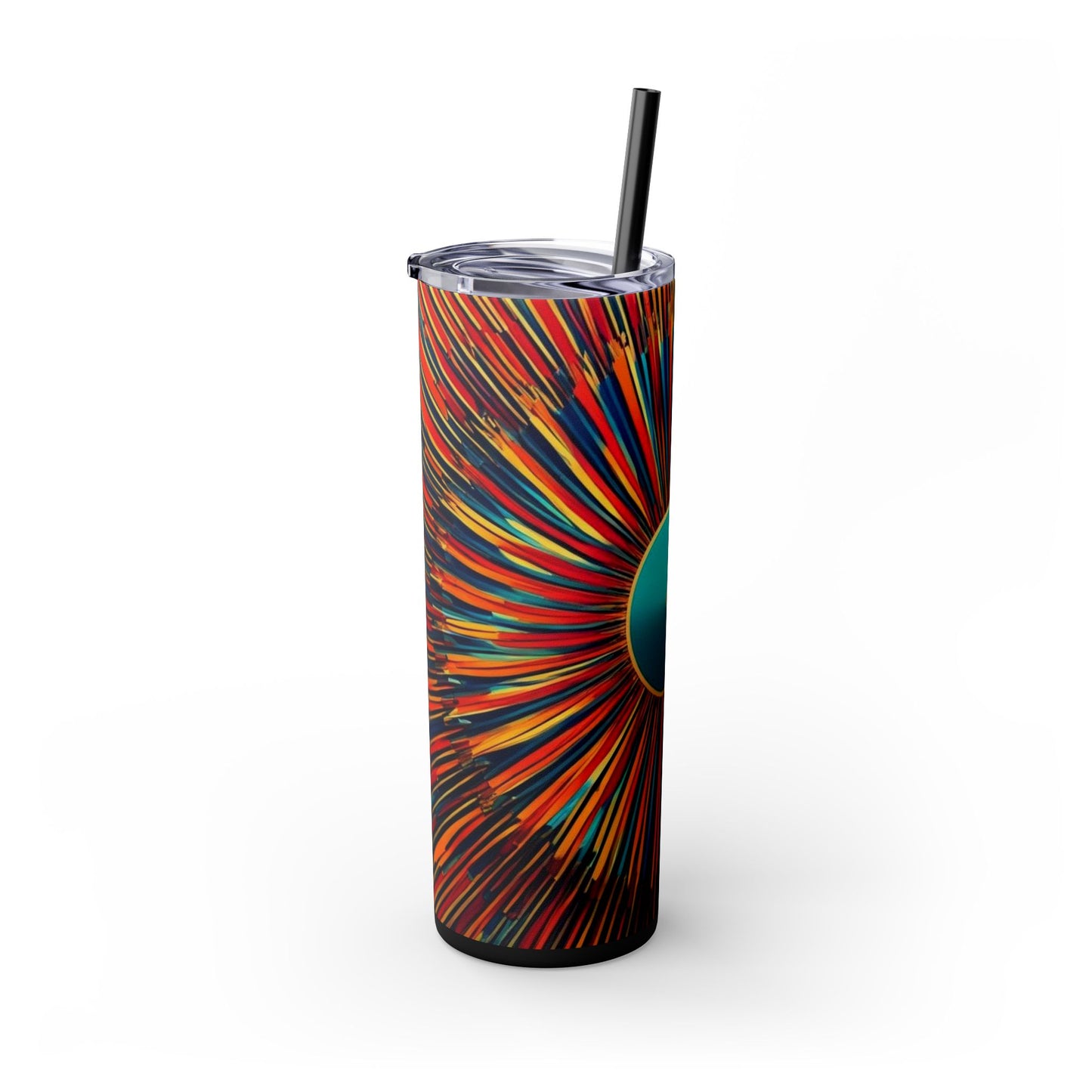 Optical Illusion Skinny Tumbler with Straw, 20oz
