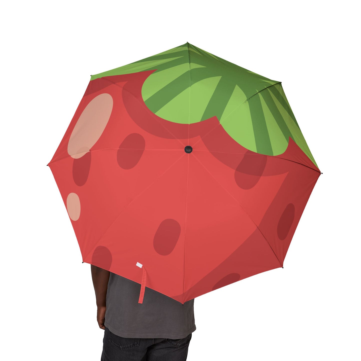 Strawberry Semi-Automatic Foldable Umbrella