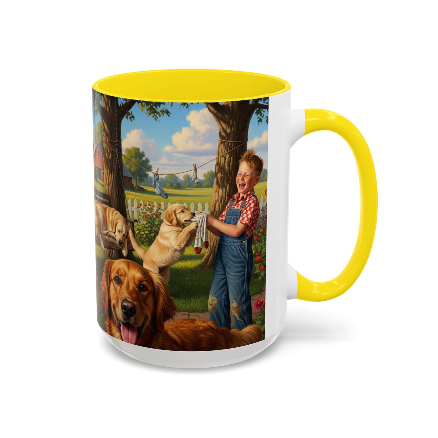 Golden Retriever Accent Coffee Mug - Perfect Gift for Dog Lovers