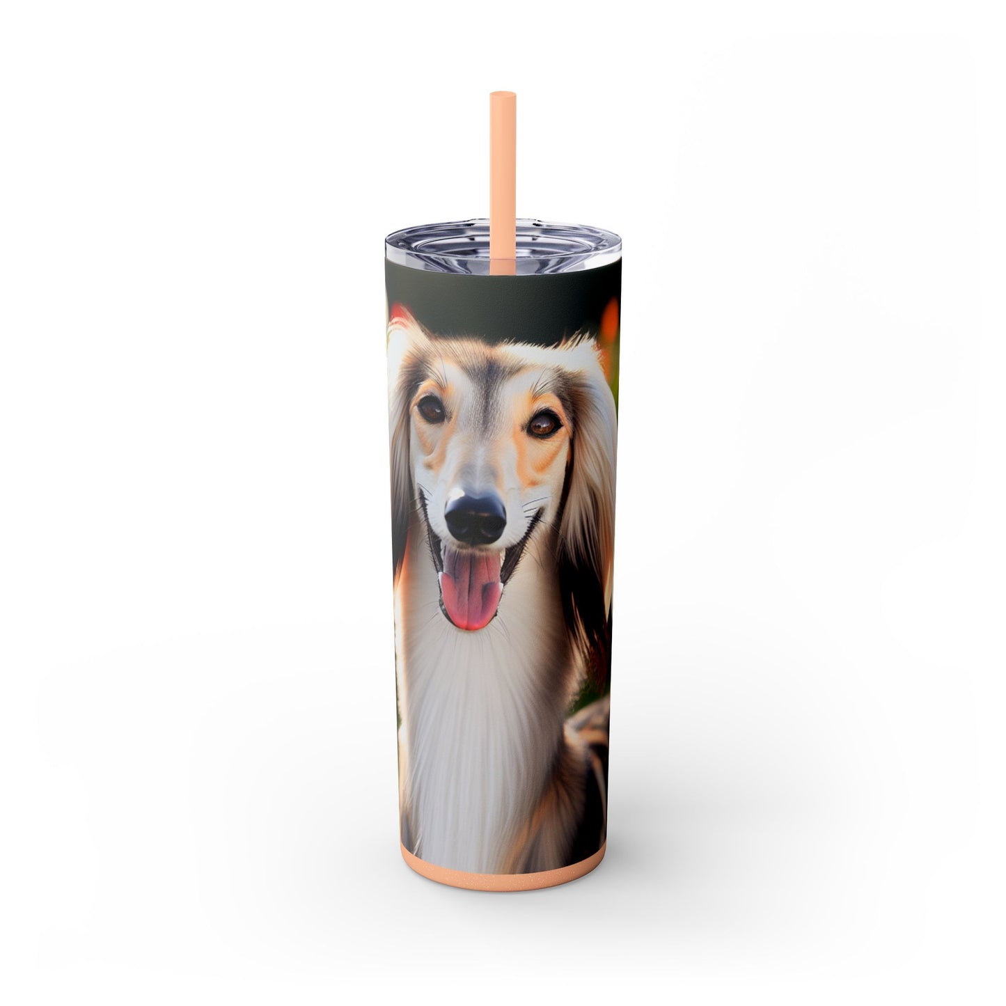 Saluki Skinny Tumbler with Straw, 20oz