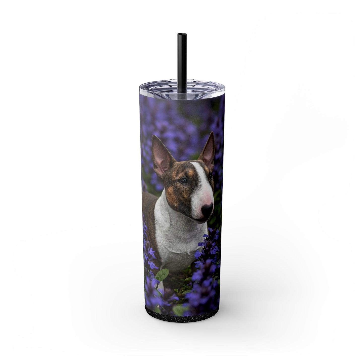 Miniature Bull Terrier Skinny Tumbler with Straw, 20oz