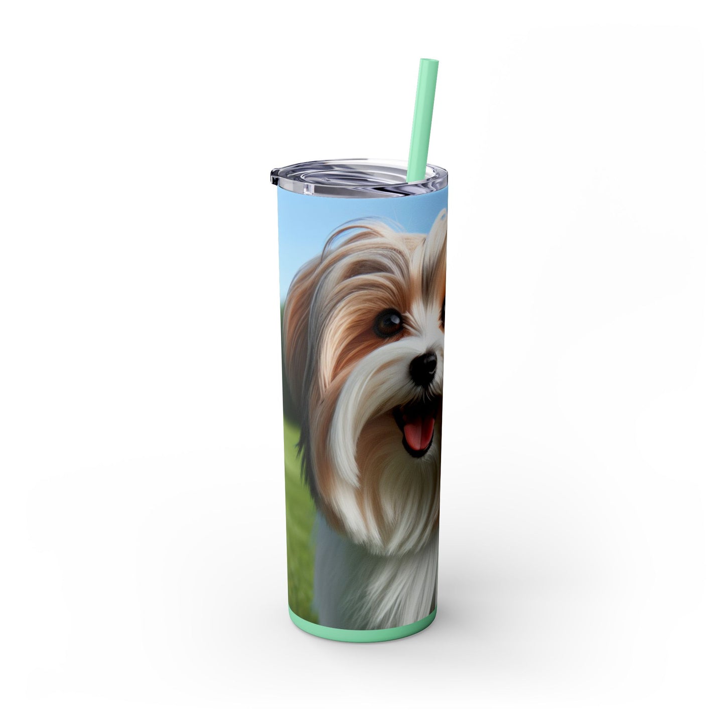 Biewer Terrier Tumbler with Straw, 20oz