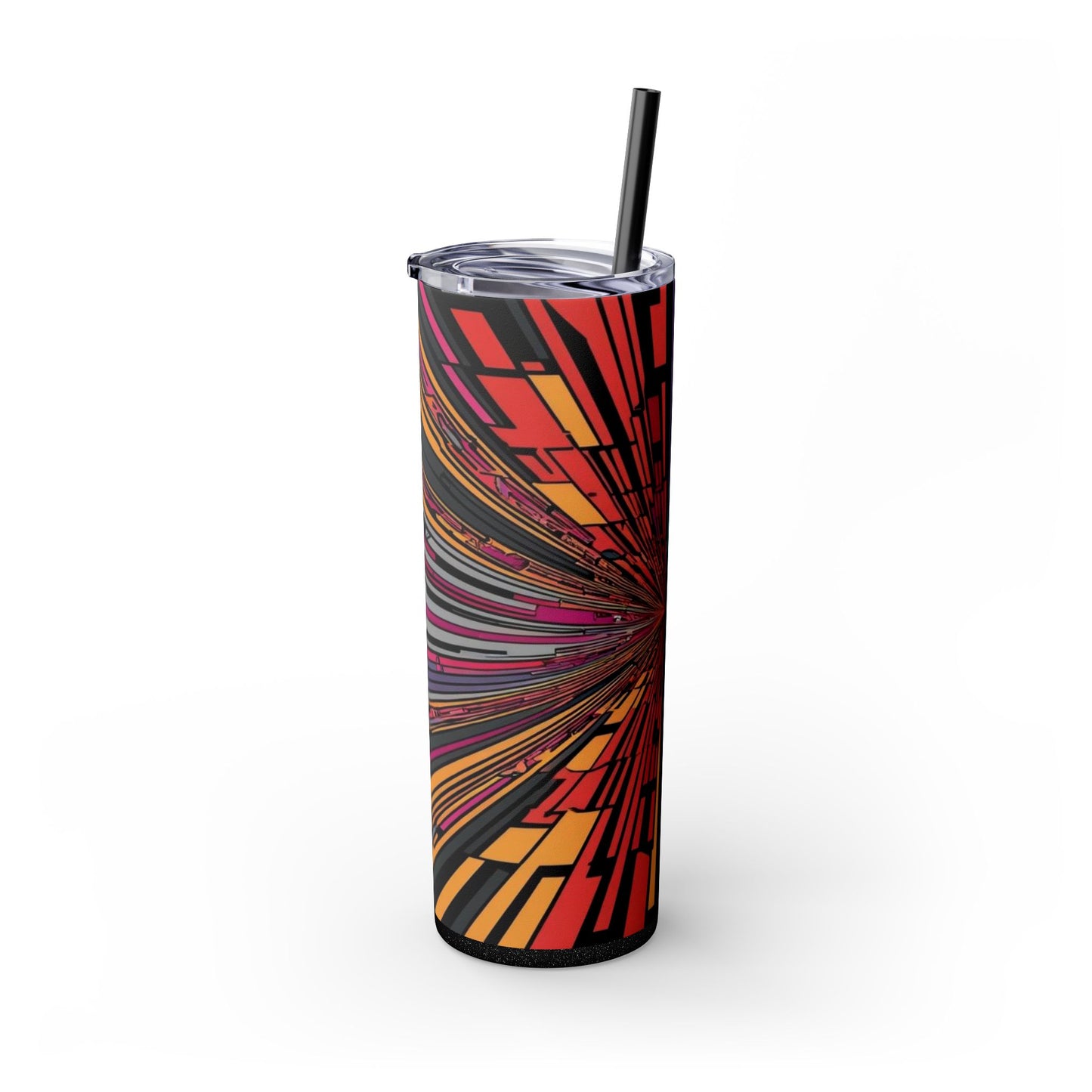 Optical Illusion Skinny Tumbler with Straw, 20oz