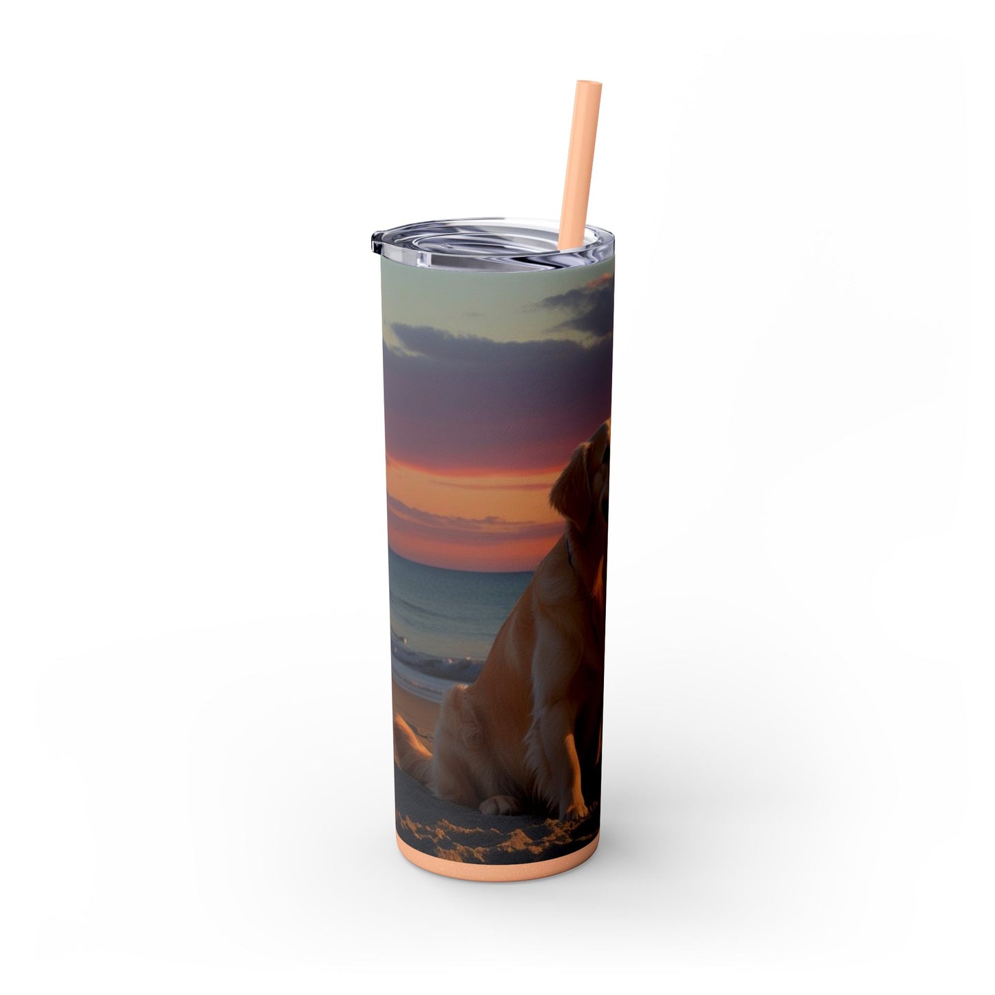 Golden Retriever Love Skinny Tumbler with Straw, 20oz