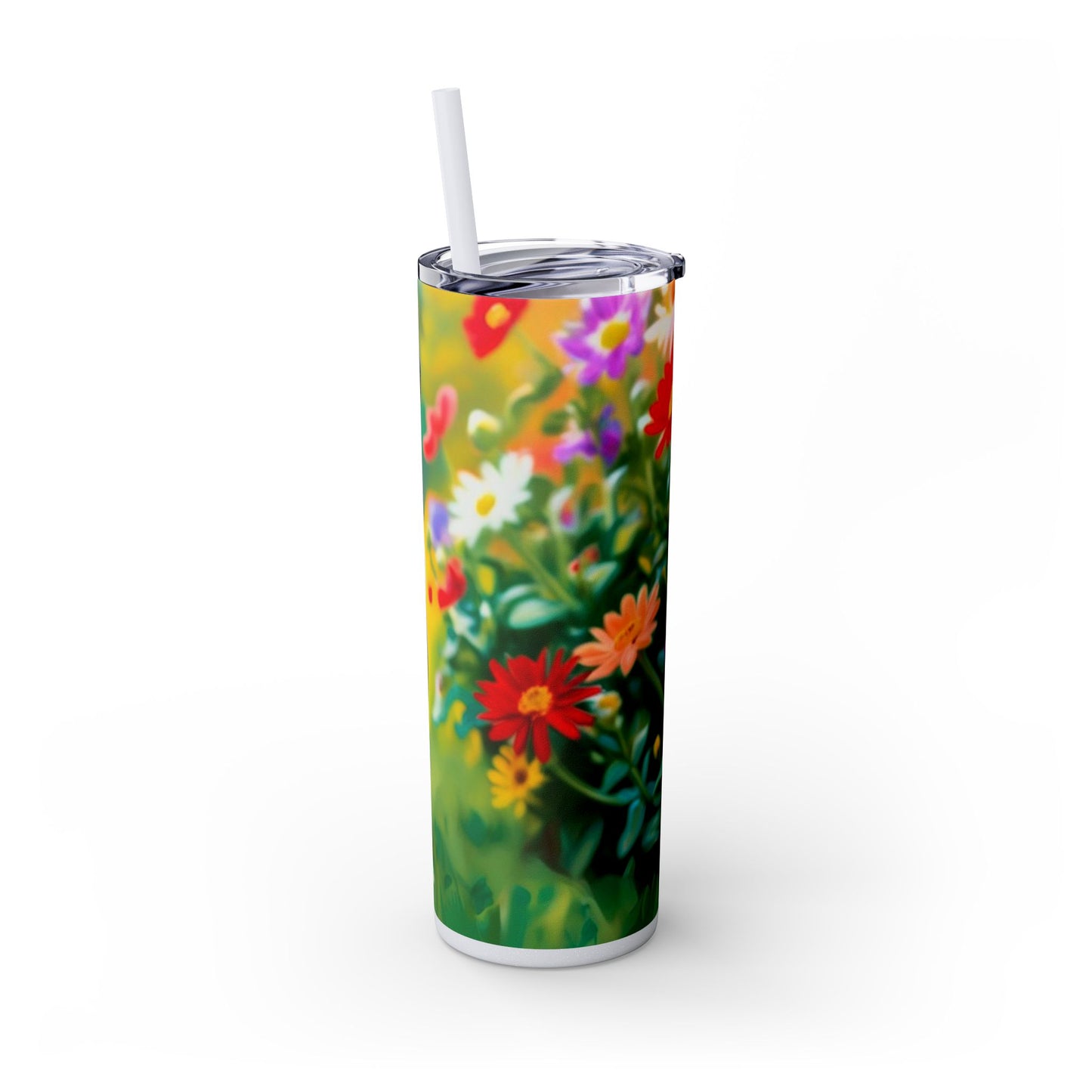 Pug Skinny Tumbler with Straw, 20oz