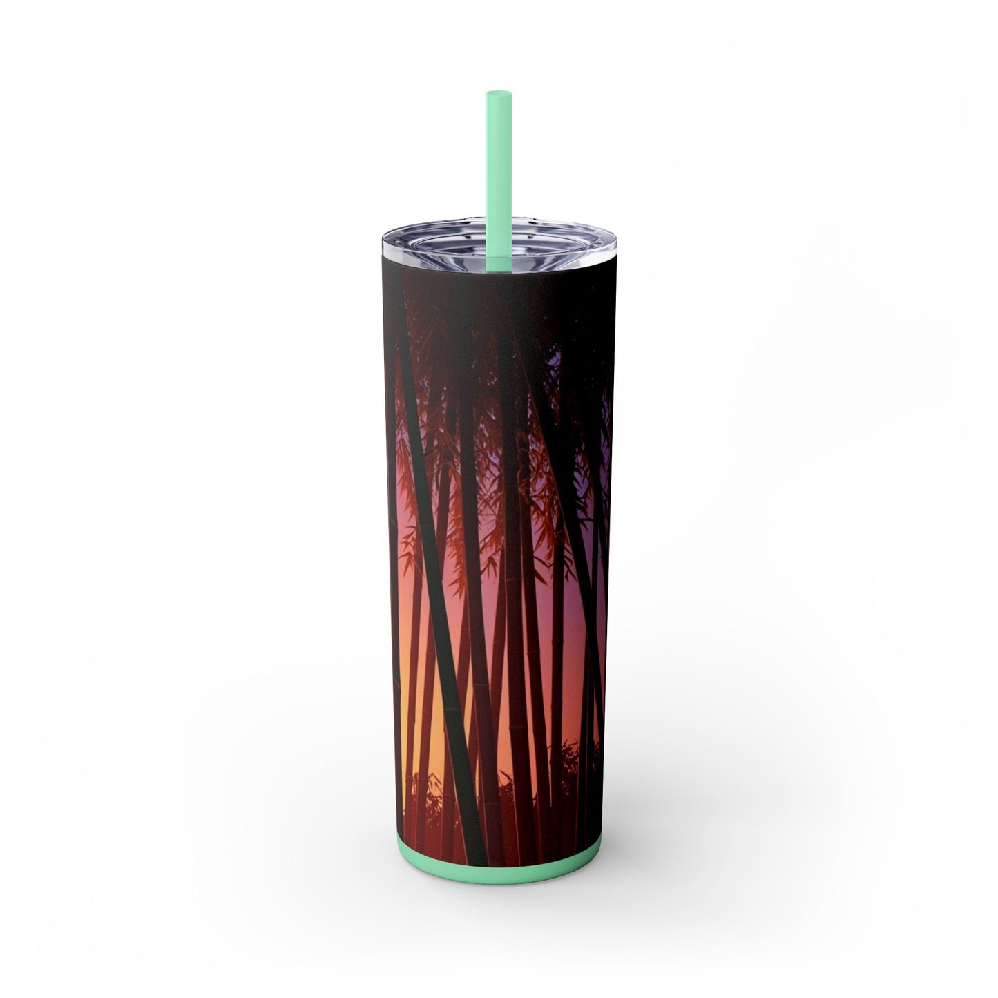Bamboo Forest Sunrise Skinny Tumbler with Straw, 20oz