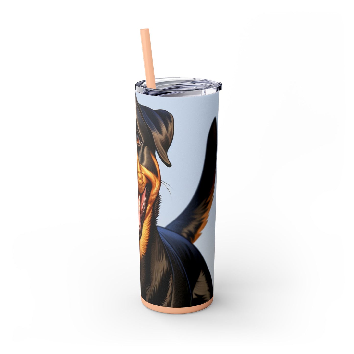 Rottweiler Skinny Tumbler with Straw, 20oz