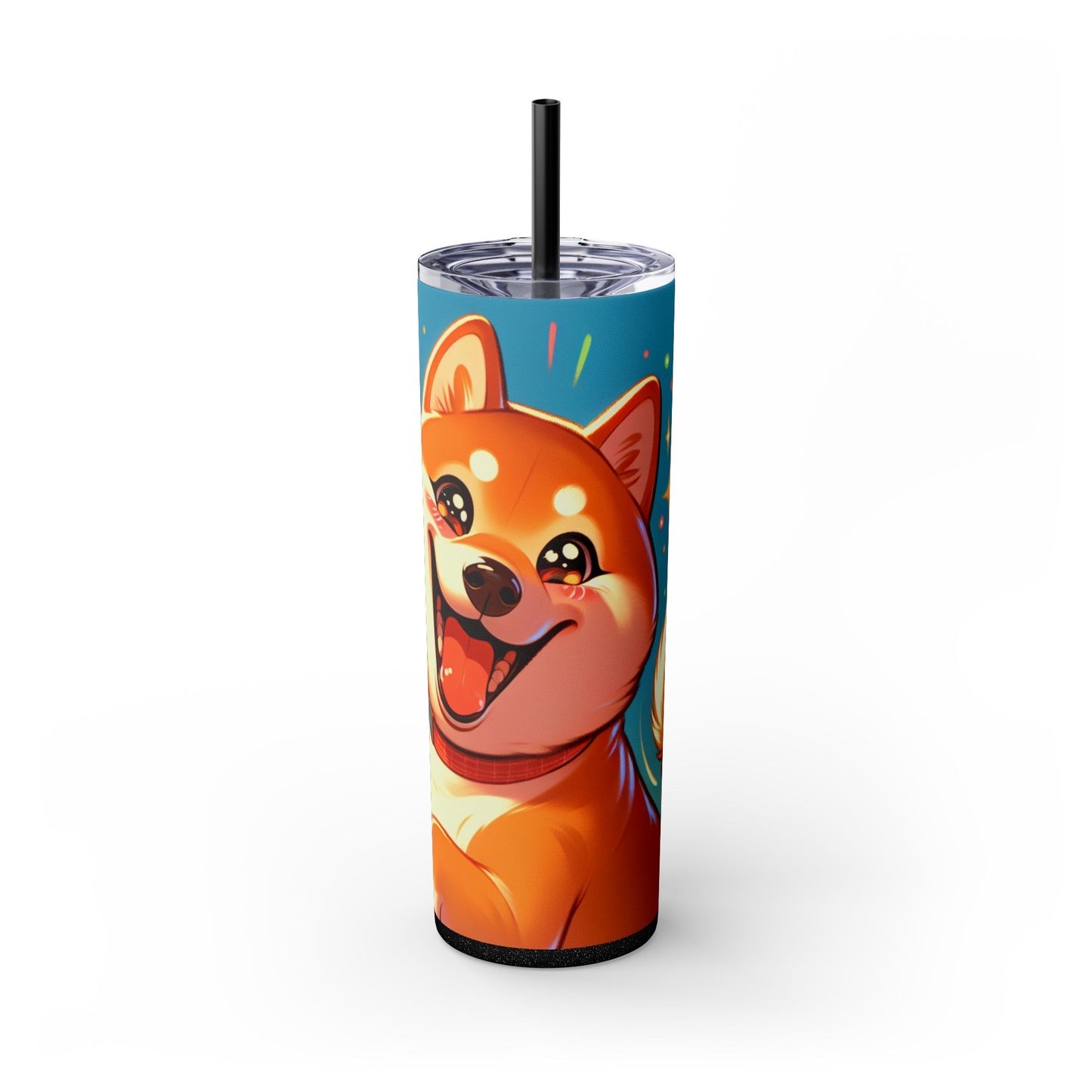 Shiba Inu Skinny Tumbler with Straw, 20oz