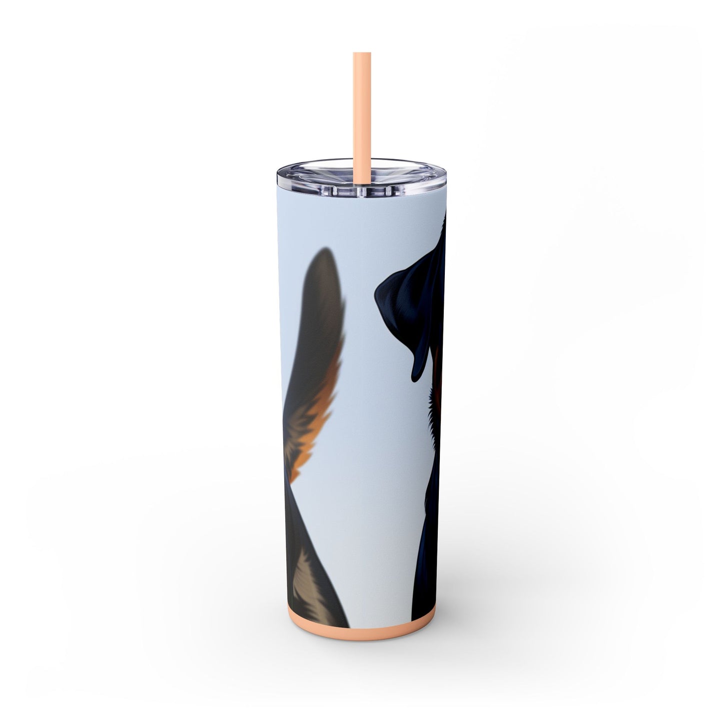 Rottweiler Skinny Tumbler with Straw, 20oz