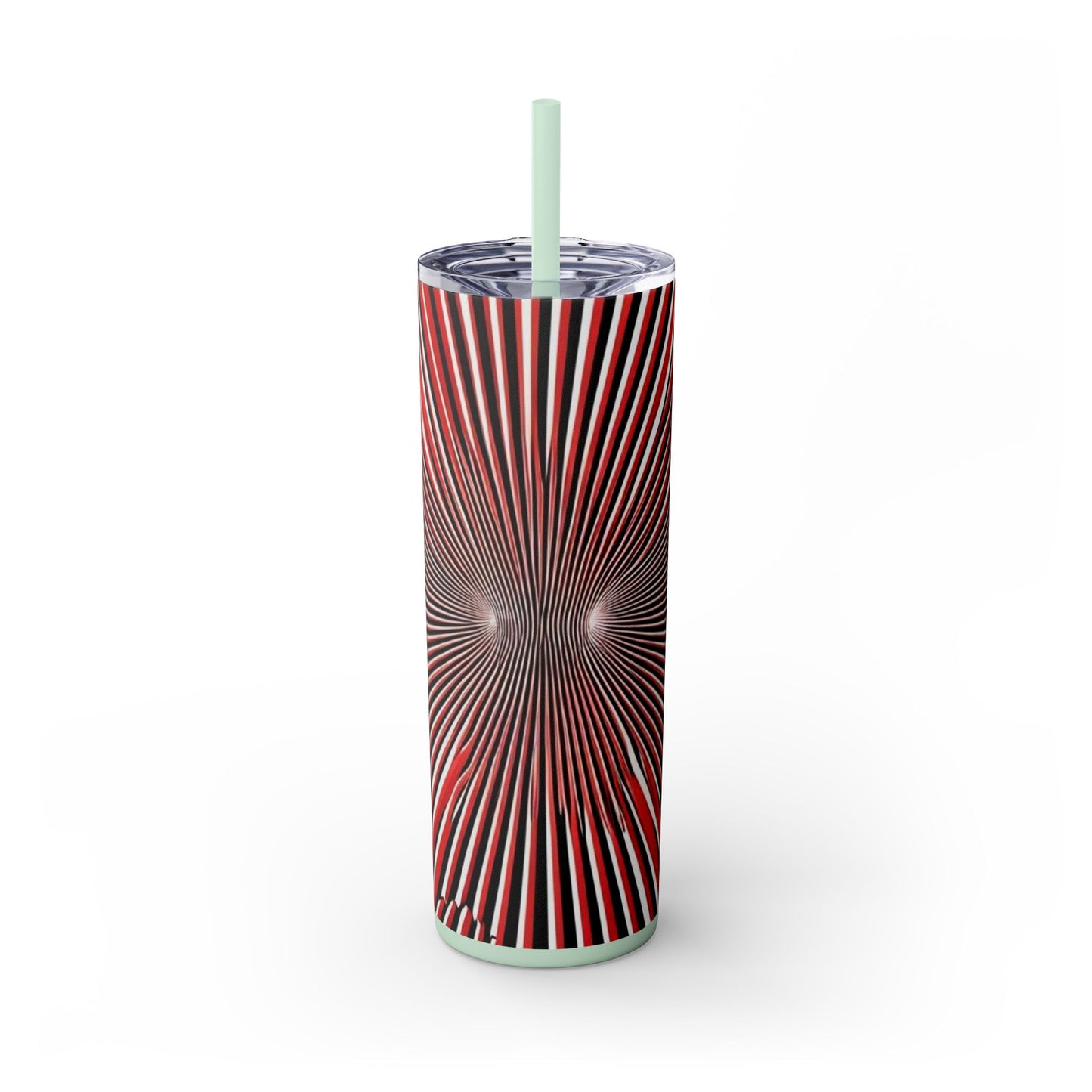 Optical Illusion Skinny Tumbler with Straw, 20oz