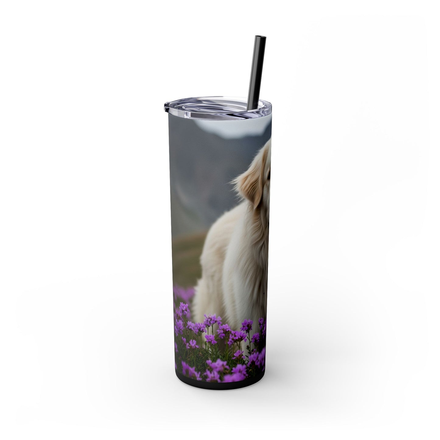 Pyrenean Mountain Dog Skinny Tumbler with Straw, 20oz