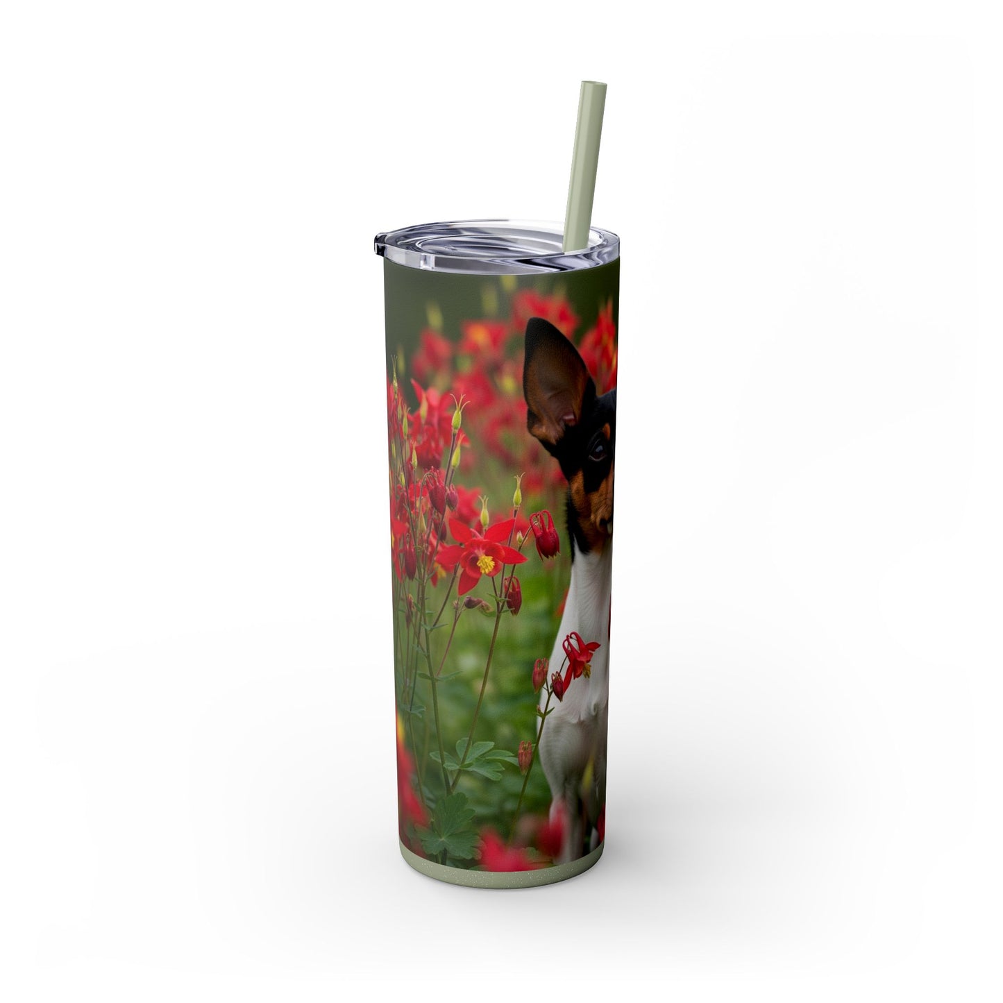 Toy Fox Terrier Tumbler with Straw, 20oz