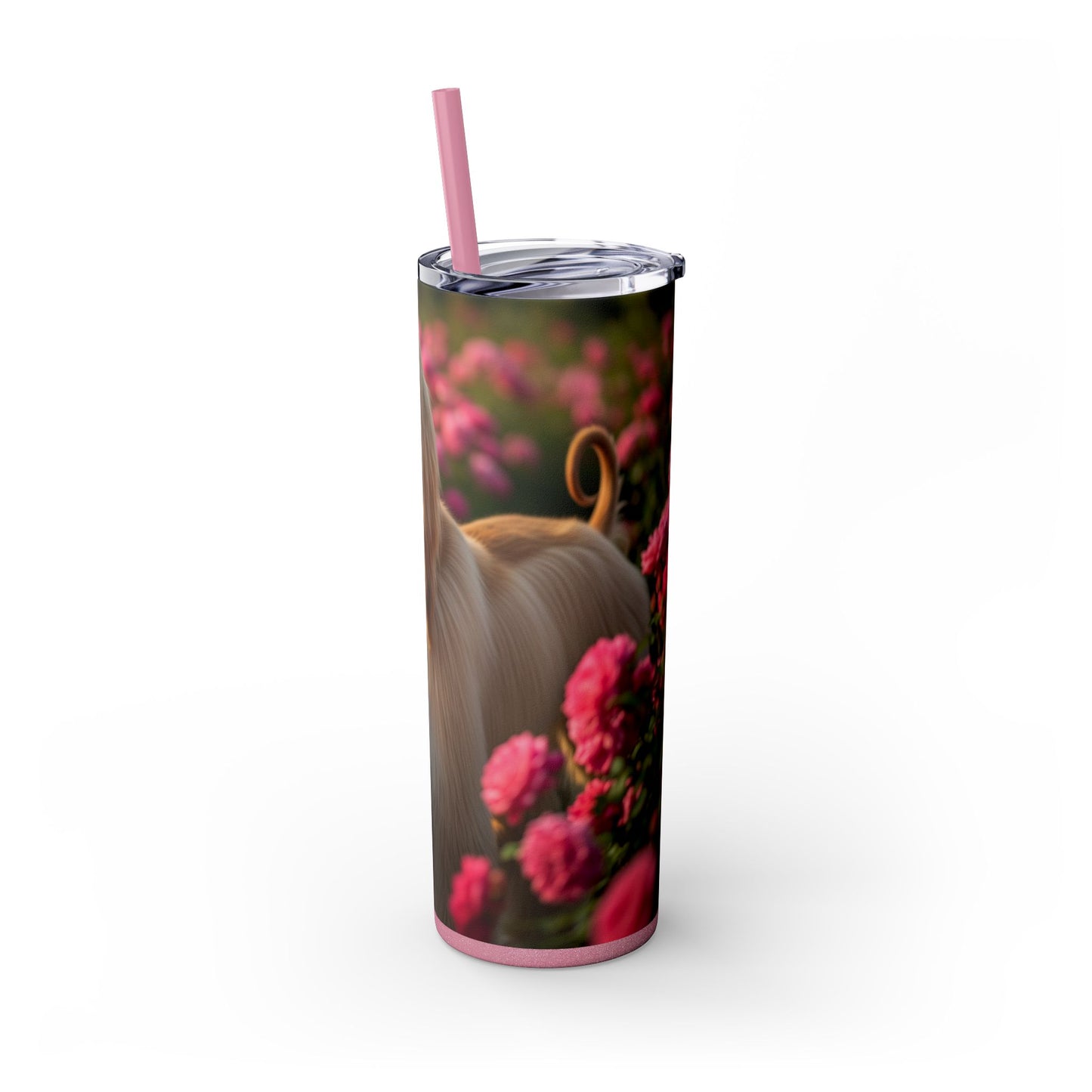 Afghan Hound Skinny Tumbler with Straw, 20oz