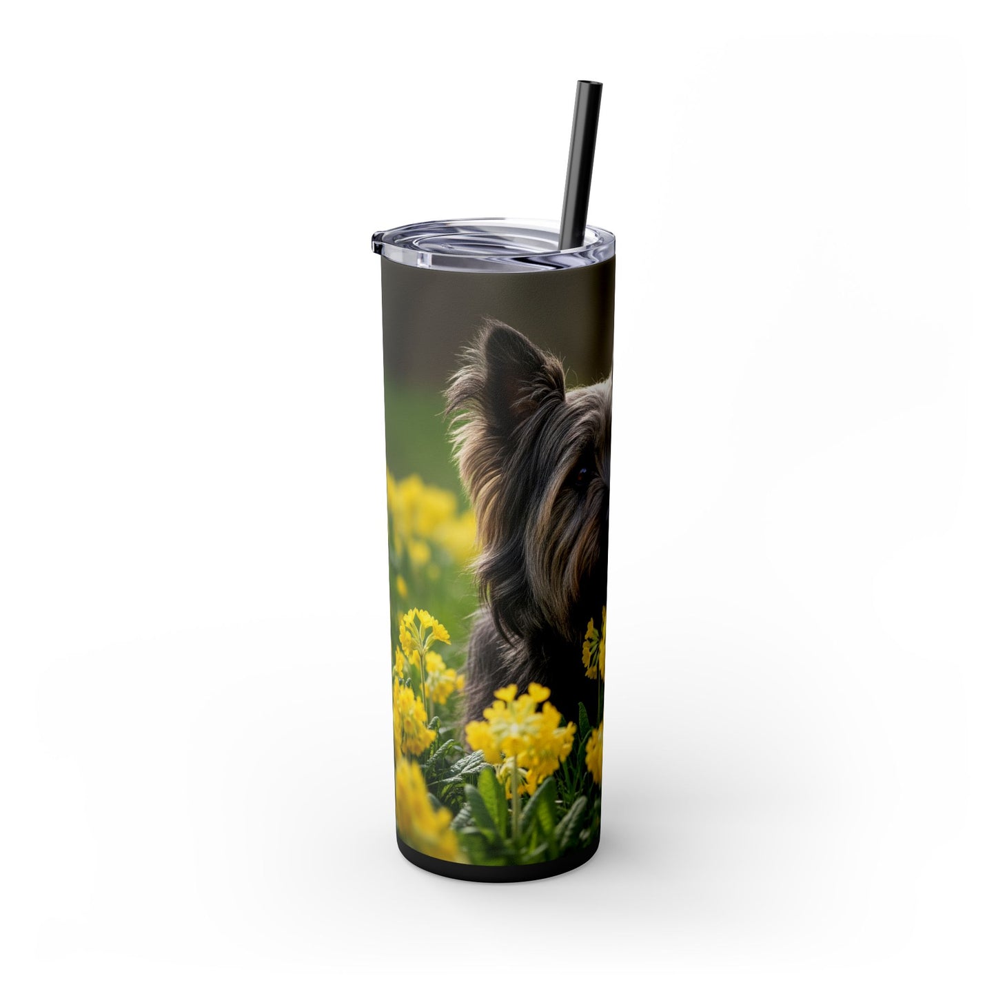 Skye Terrier Skinny Tumbler with Straw, 20oz