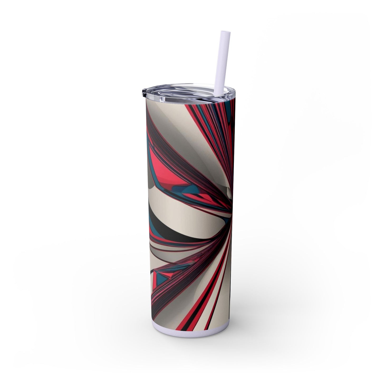 Optical Illusion Skinny Tumbler with Straw, 20oz