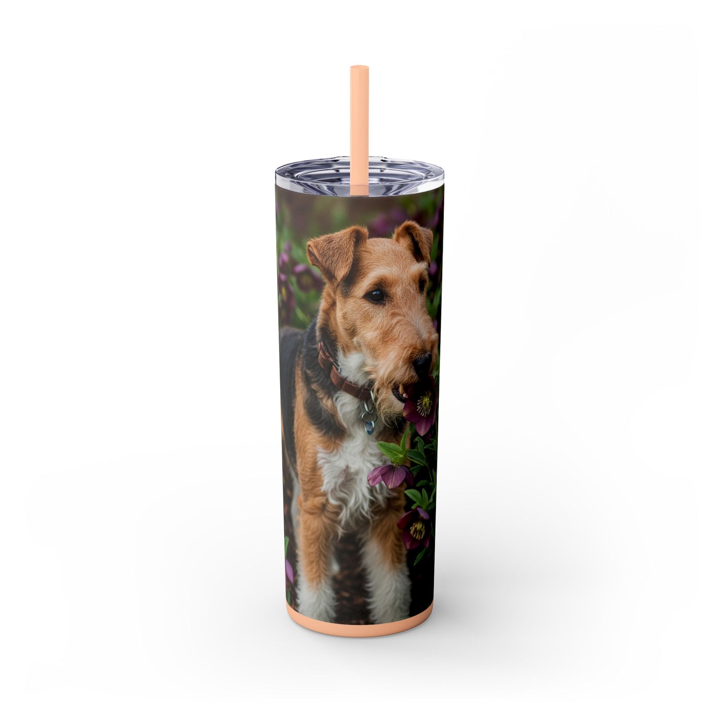 Wire Fox Terrier Skinny Tumbler with Straw, 20oz