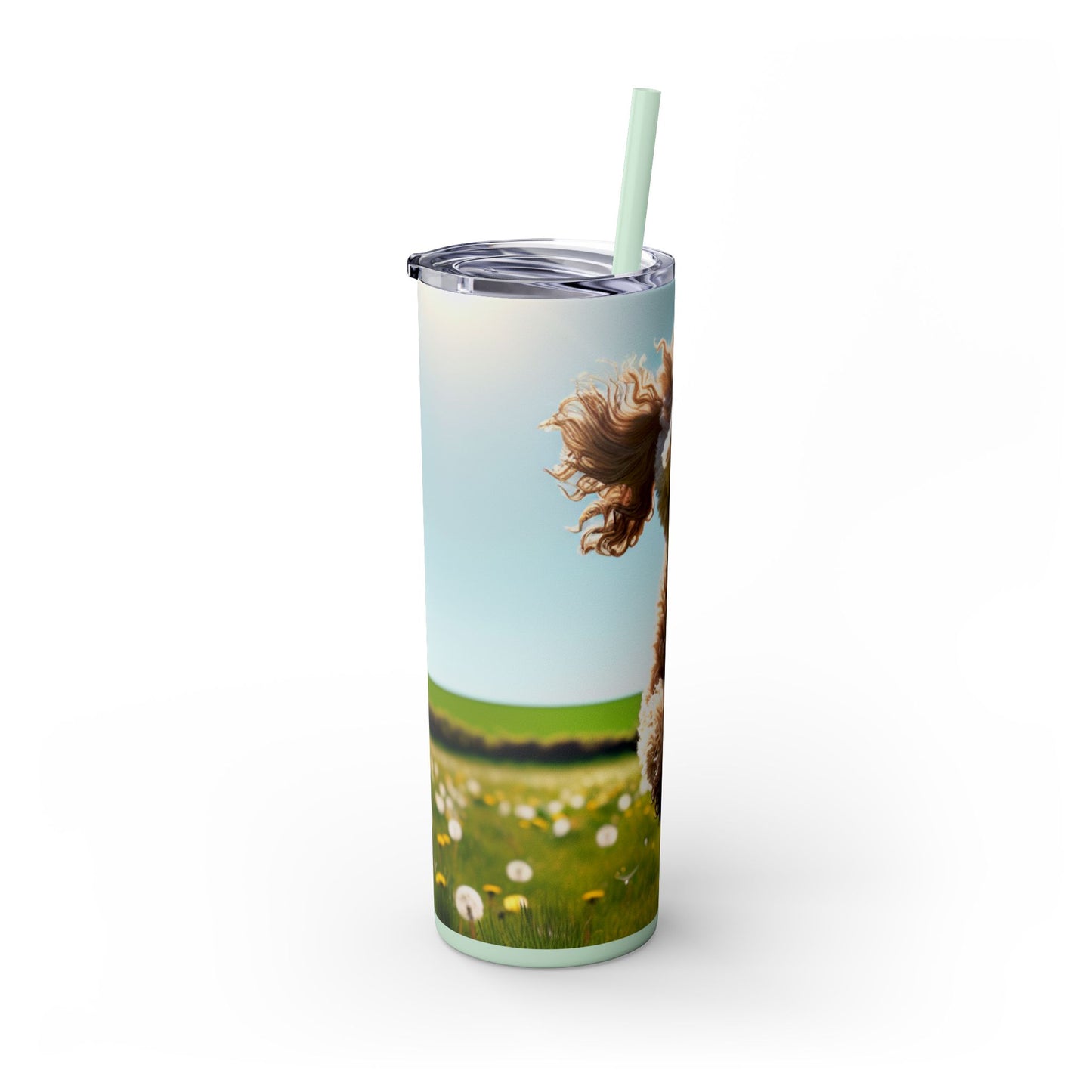 Spoodle Skinny Tumbler with Straw, 20oz