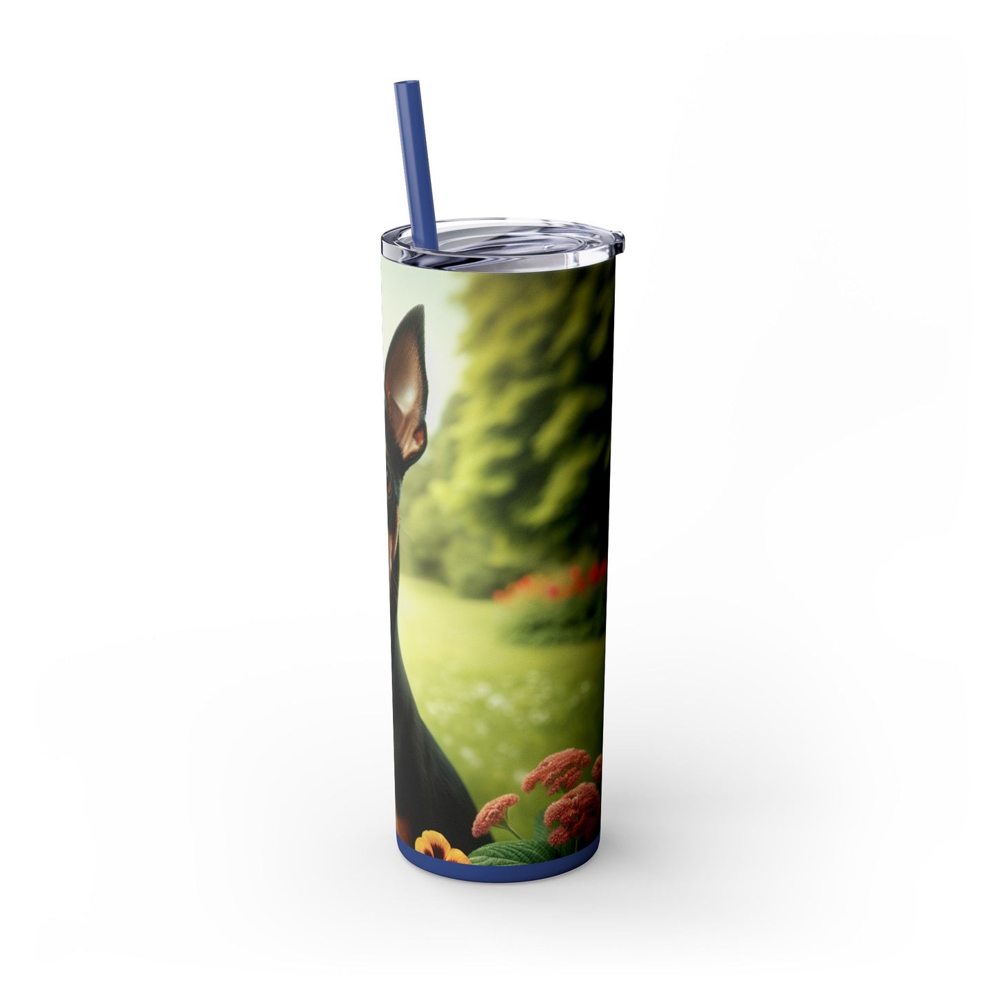 Manchester Terrier Skinny Tumbler with Straw, 20oz