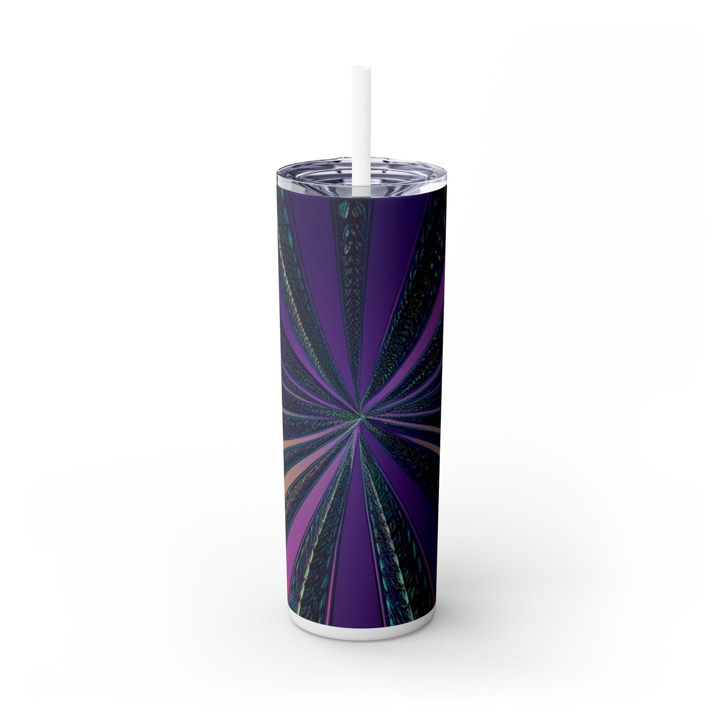 Optical Illusion Skinny Tumbler with Straw, 20oz