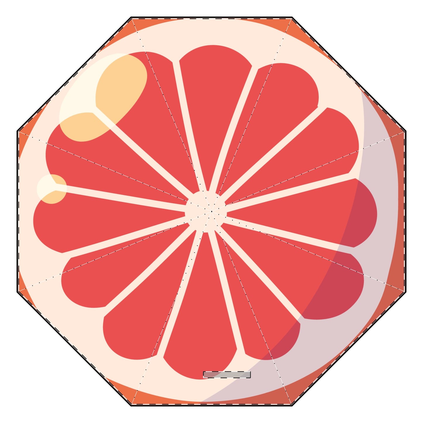 Grapefruit Slice Semi-Automatic Foldable Umbrella