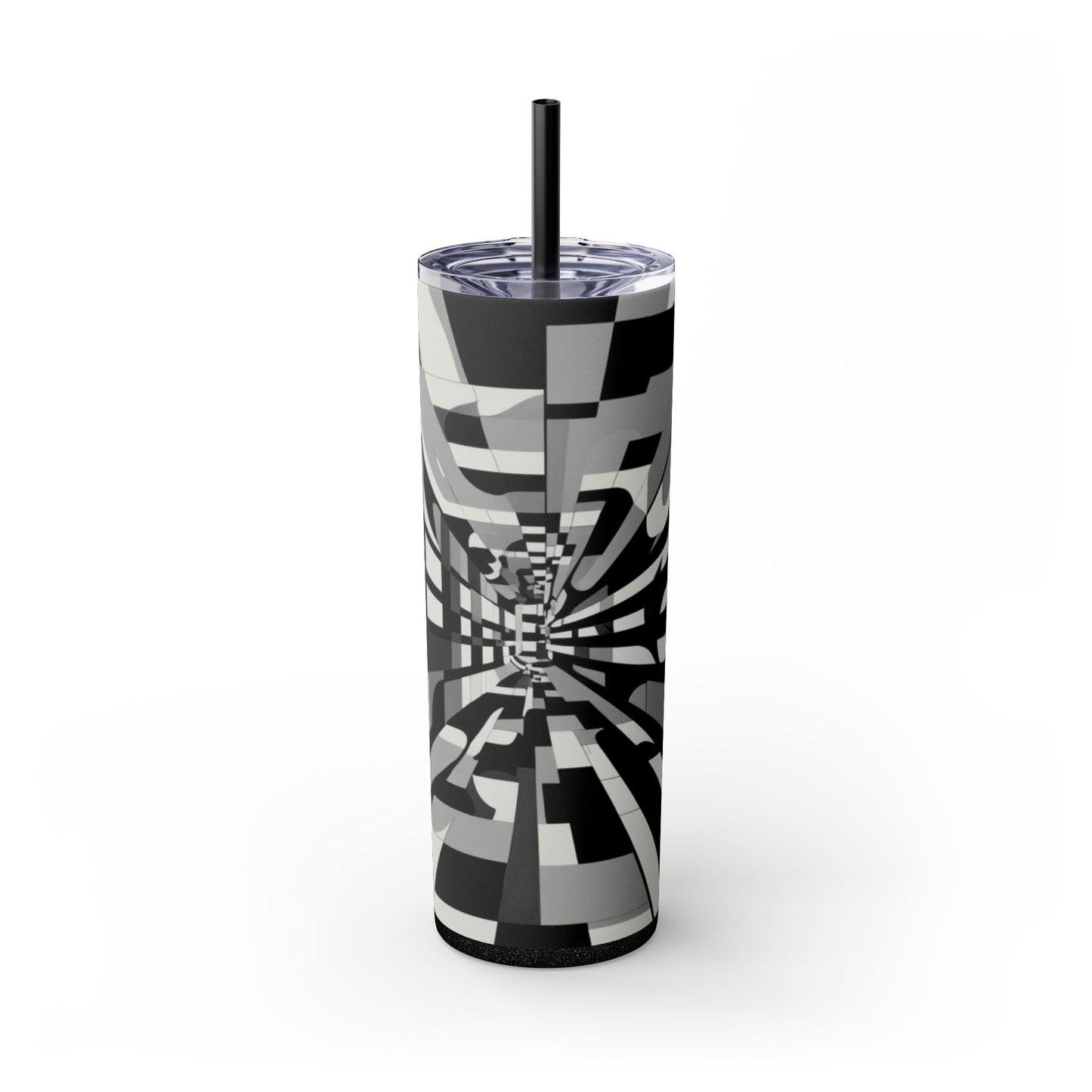 Optical Illusion Skinny Tumbler with Straw, 20oz