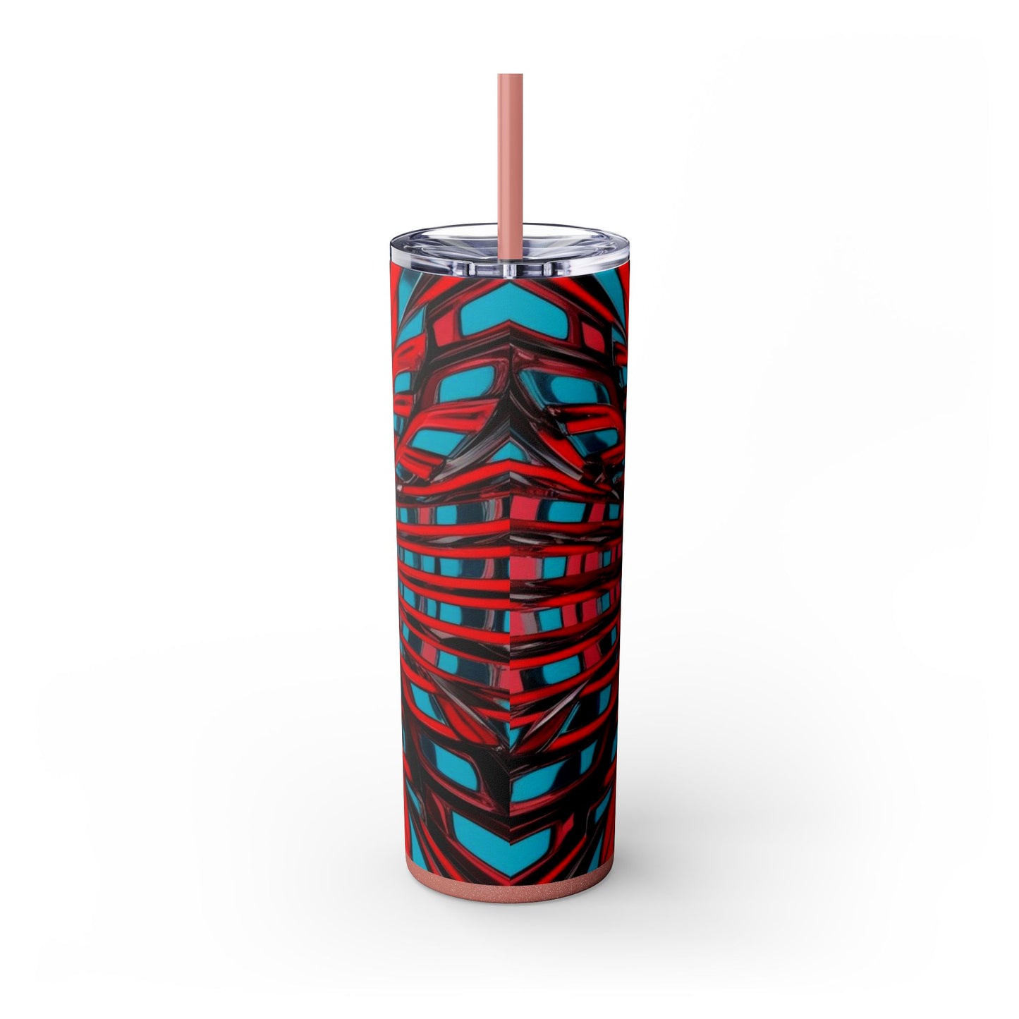 Optical Illusion Skinny Tumbler with Straw, 20oz