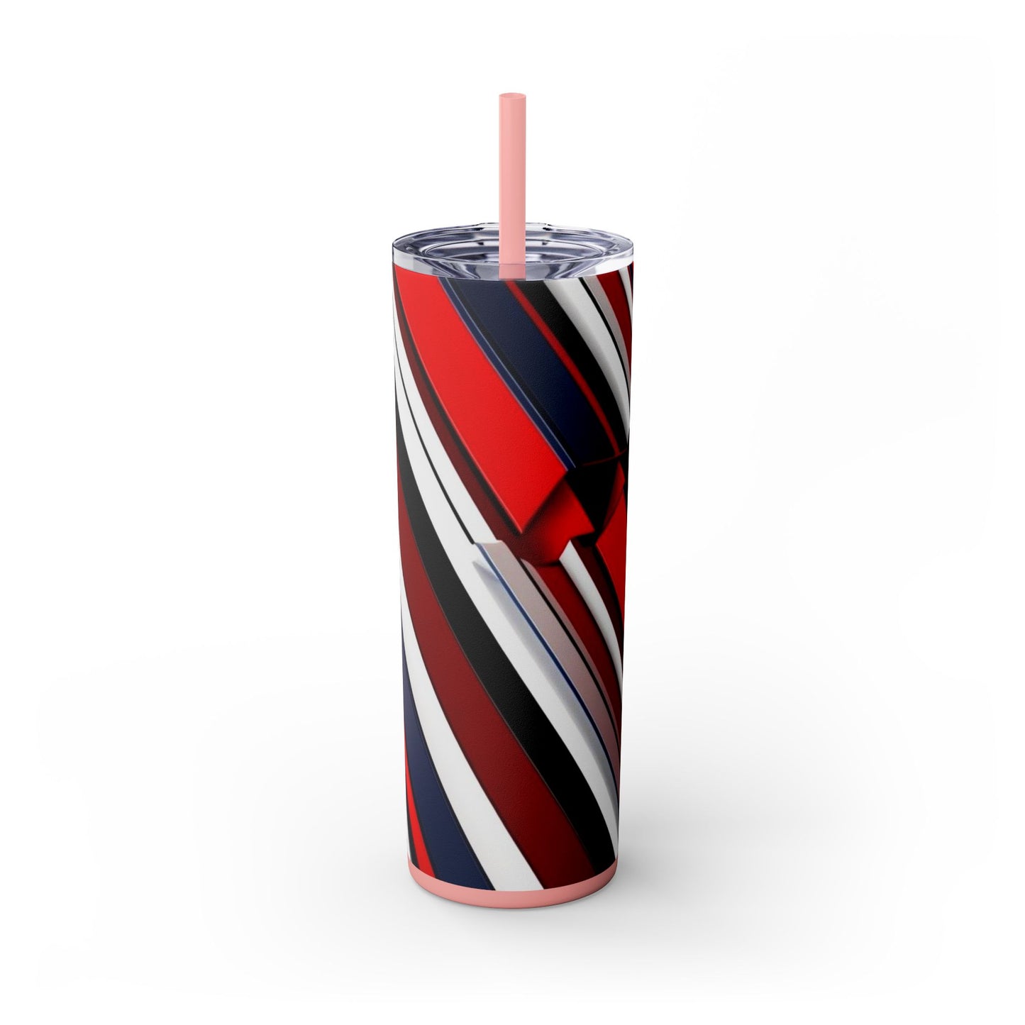 Optical Illusion Skinny Tumbler with Straw, 20oz