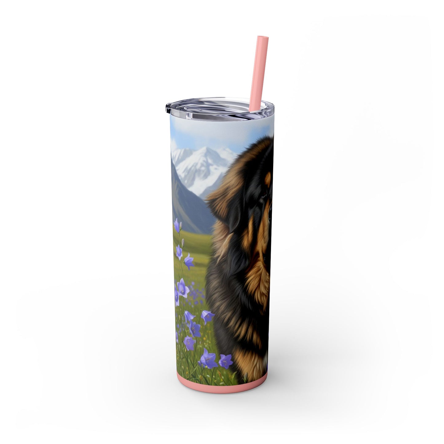 Tibetan Mastiff Skinny Tumbler with Straw, 20oz