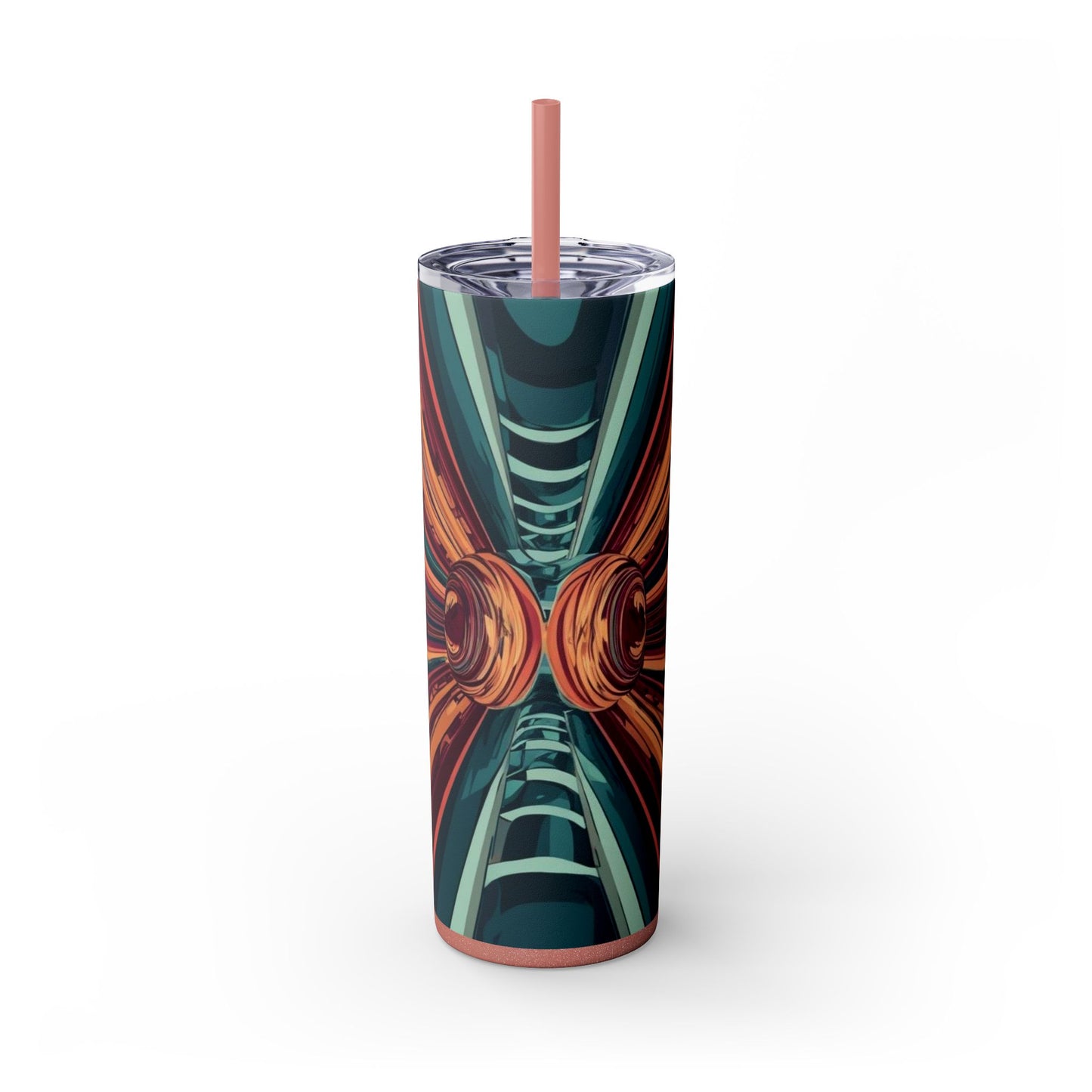 Optical Illusion Skinny Tumbler with Straw, 20oz