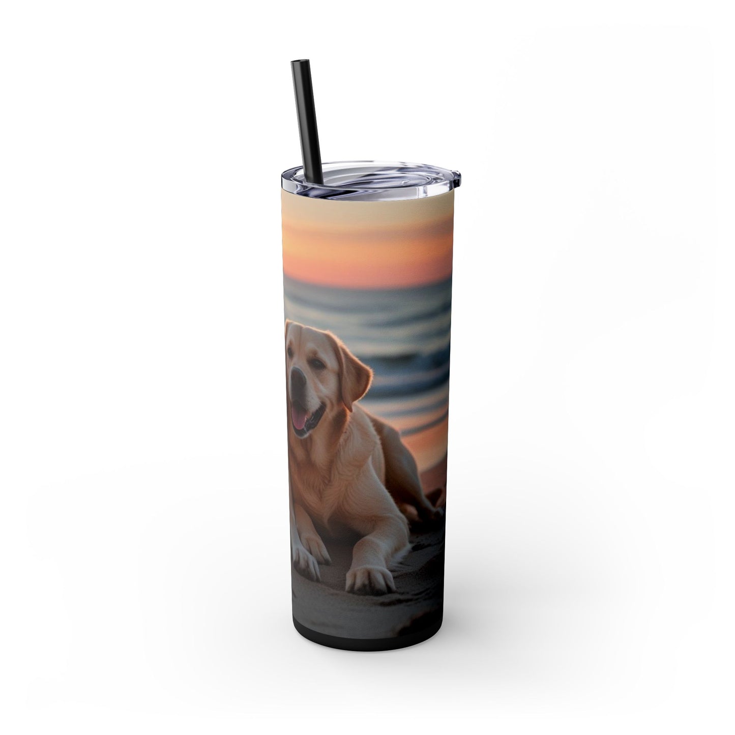 Labrador Retriever Love Skinny Tumbler with Straw, 20oz