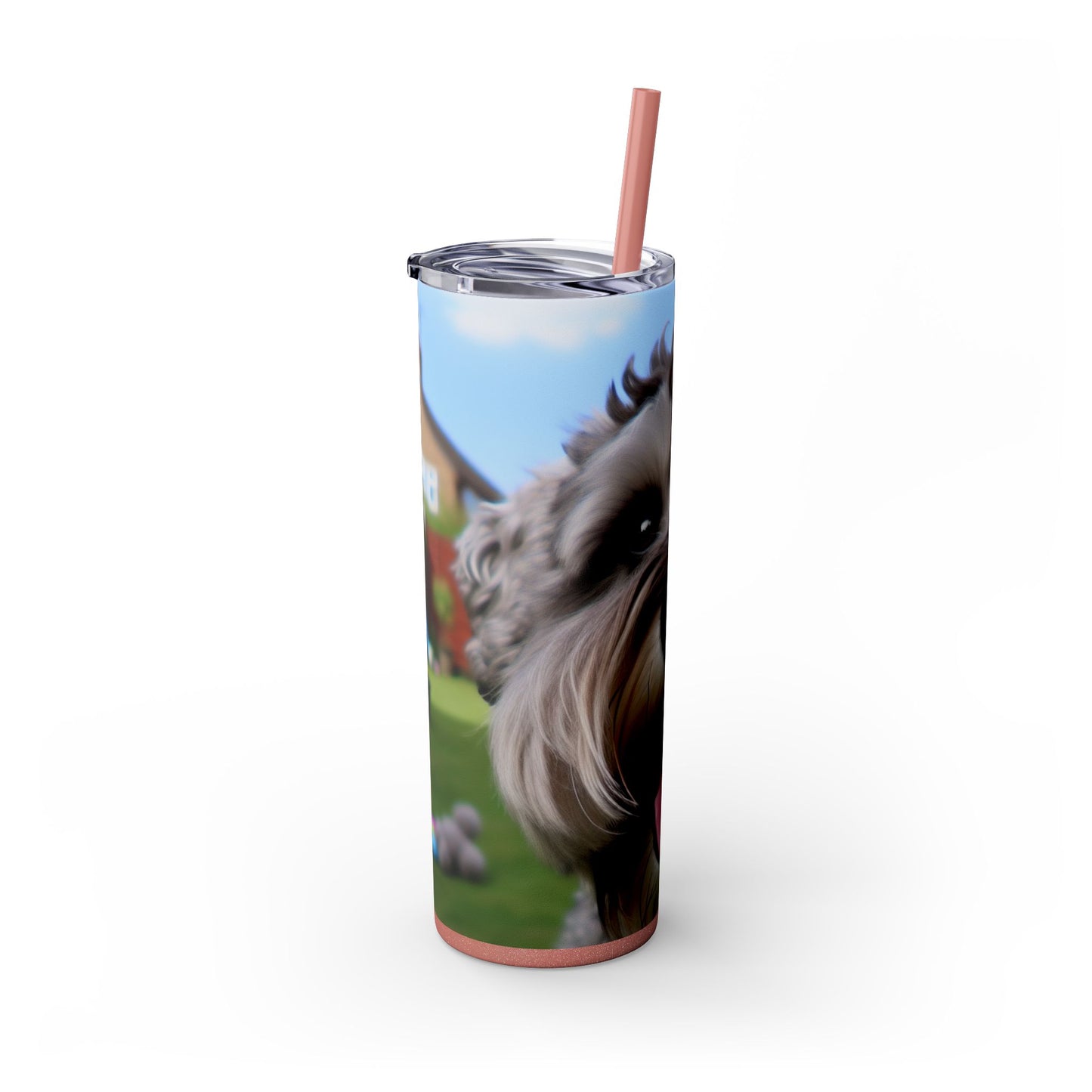 Schnoodle Skinny Tumbler with Straw, 20oz