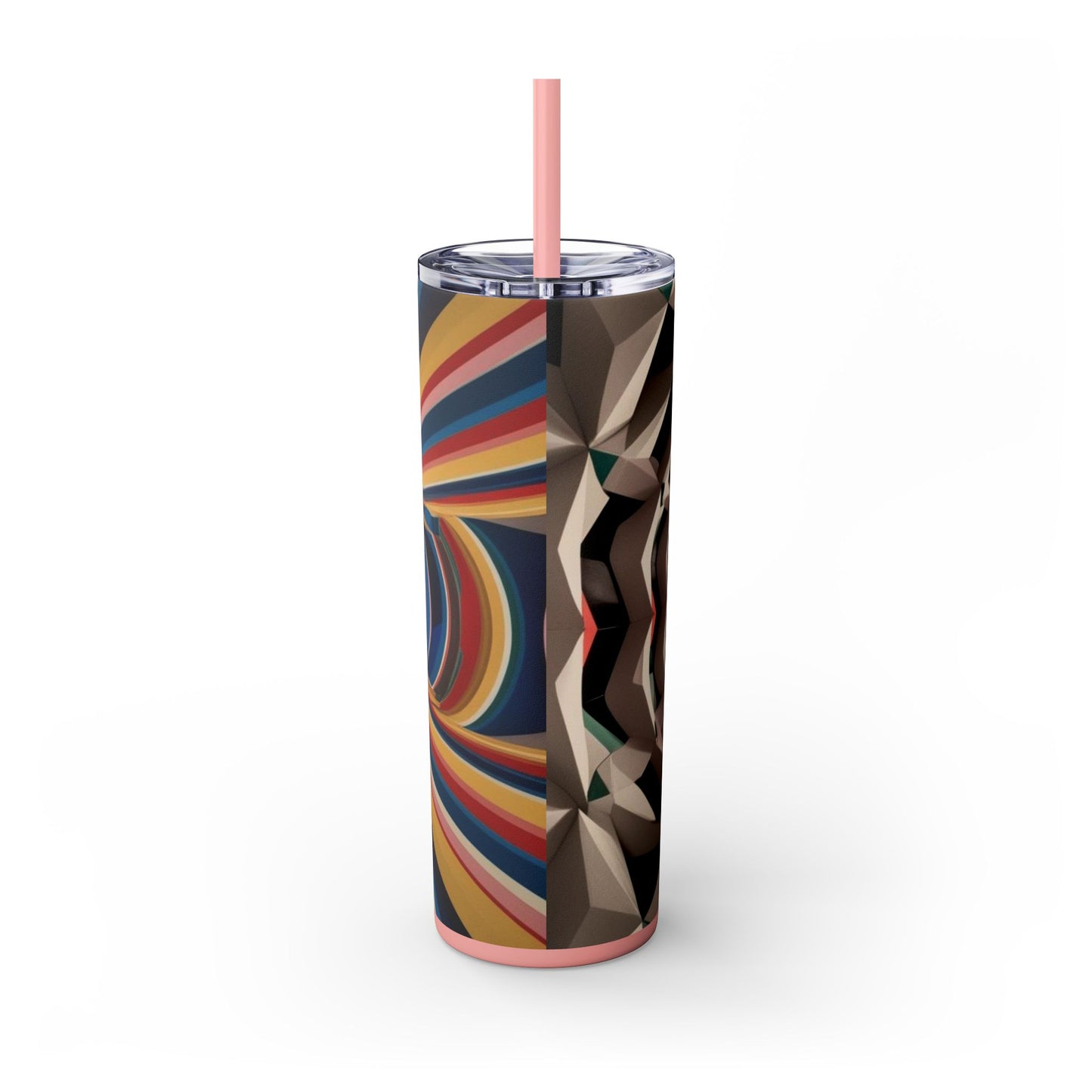 Optical Illusion Skinny Tumbler with Straw, 20oz