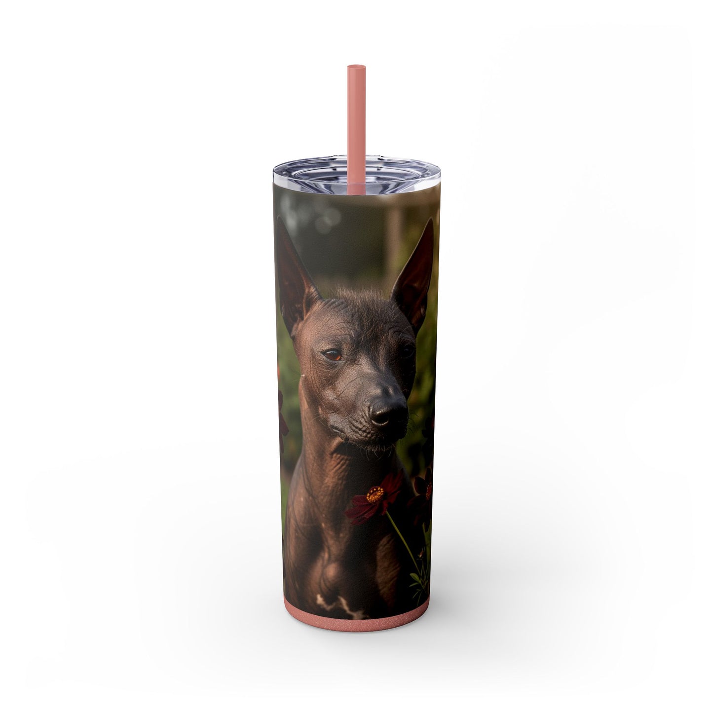 Xoloitzcuintli Skinny Tumbler with Straw, 20oz