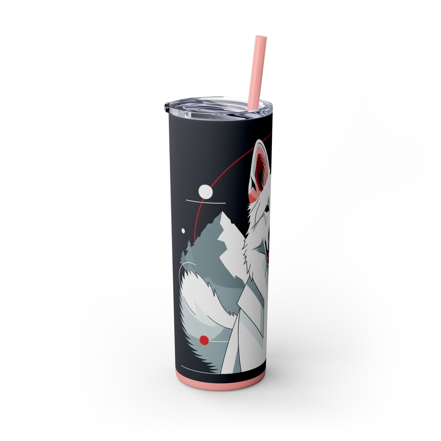 White Swiss Shepherd Dog Skinny Tumbler with Straw, 20oz