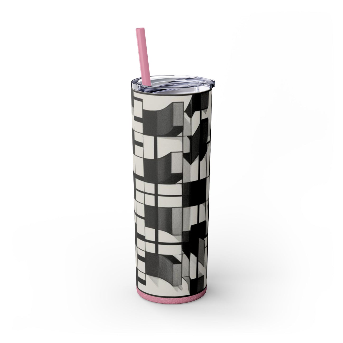 Optical Illusion Skinny Tumbler with Straw, 20oz