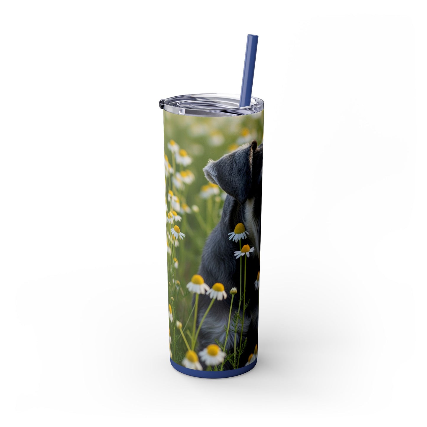 Miniature Schnauzer Skinny Tumbler with Straw, 20oz