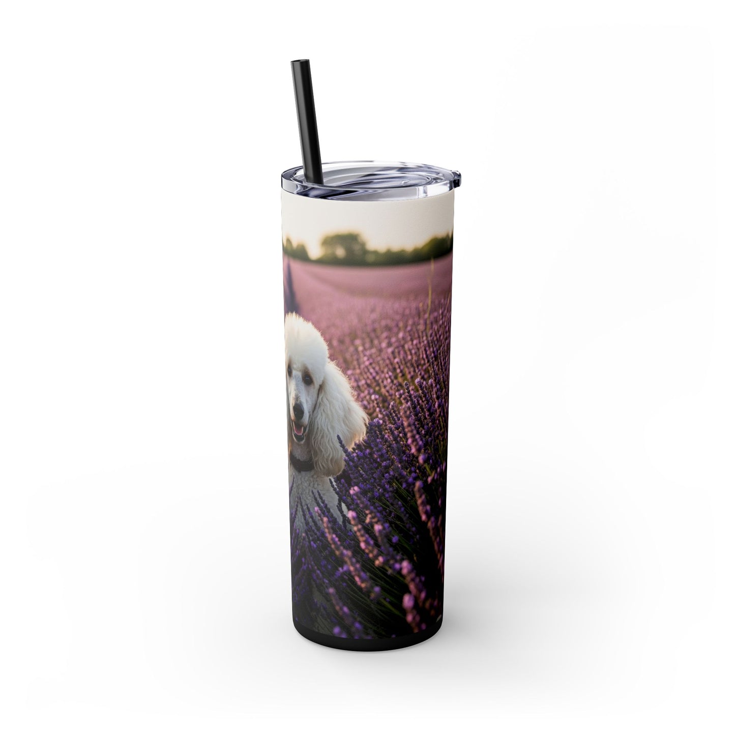Poodle Skinny Tumbler with Straw, 20oz