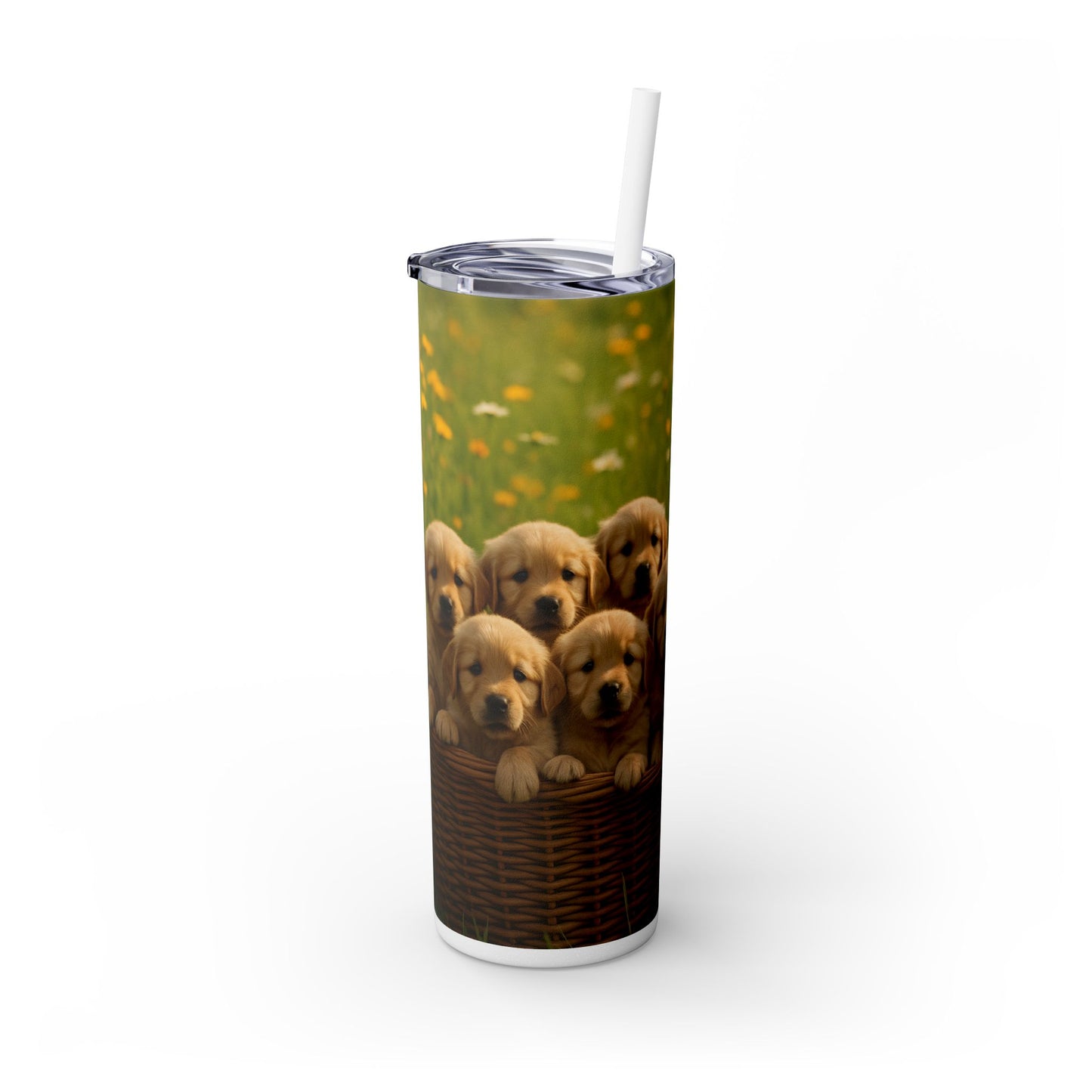 Golden Retriever puppies Tumbler with Straw, 20oz