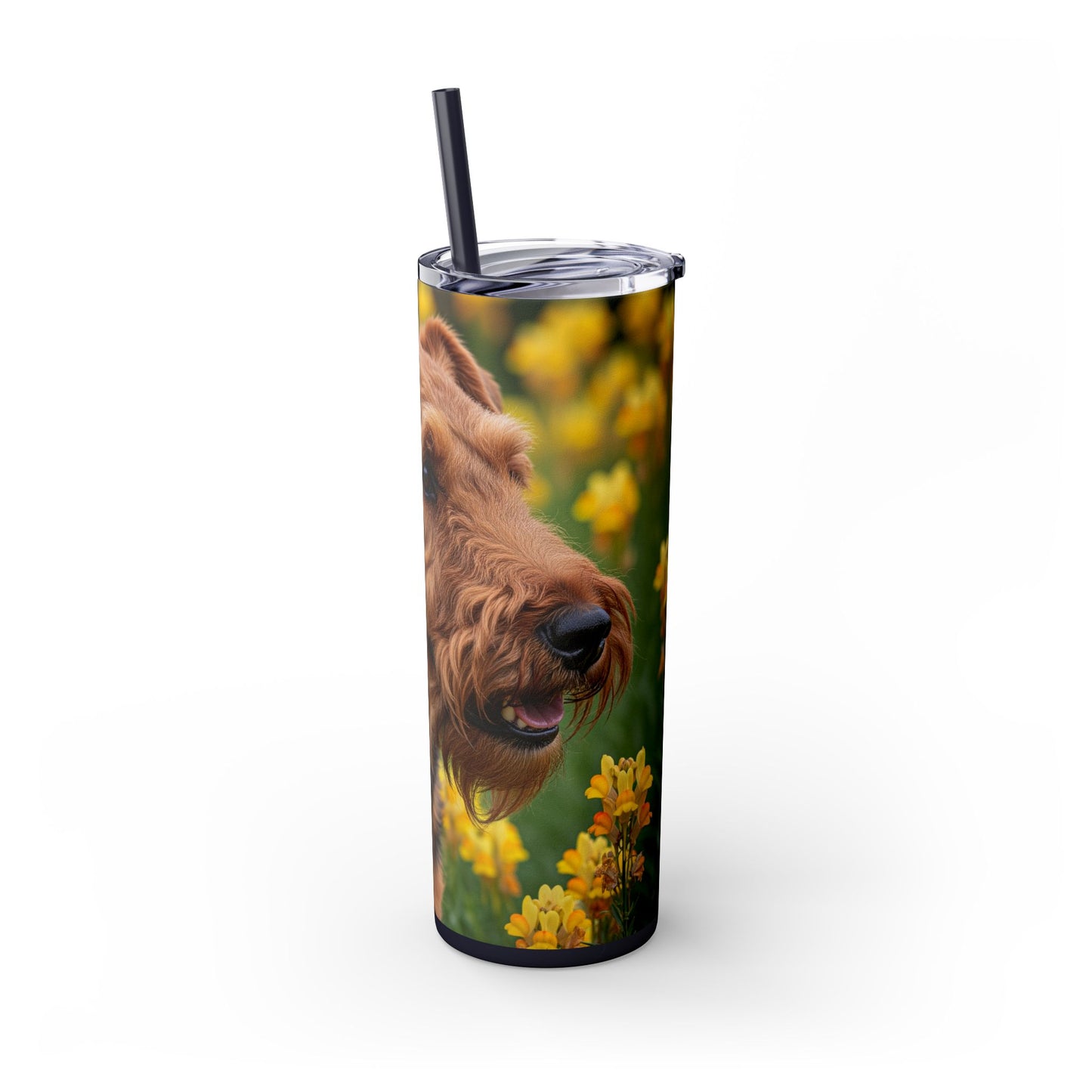 Welsh Terrier Skinny Tumbler with Straw, 20oz