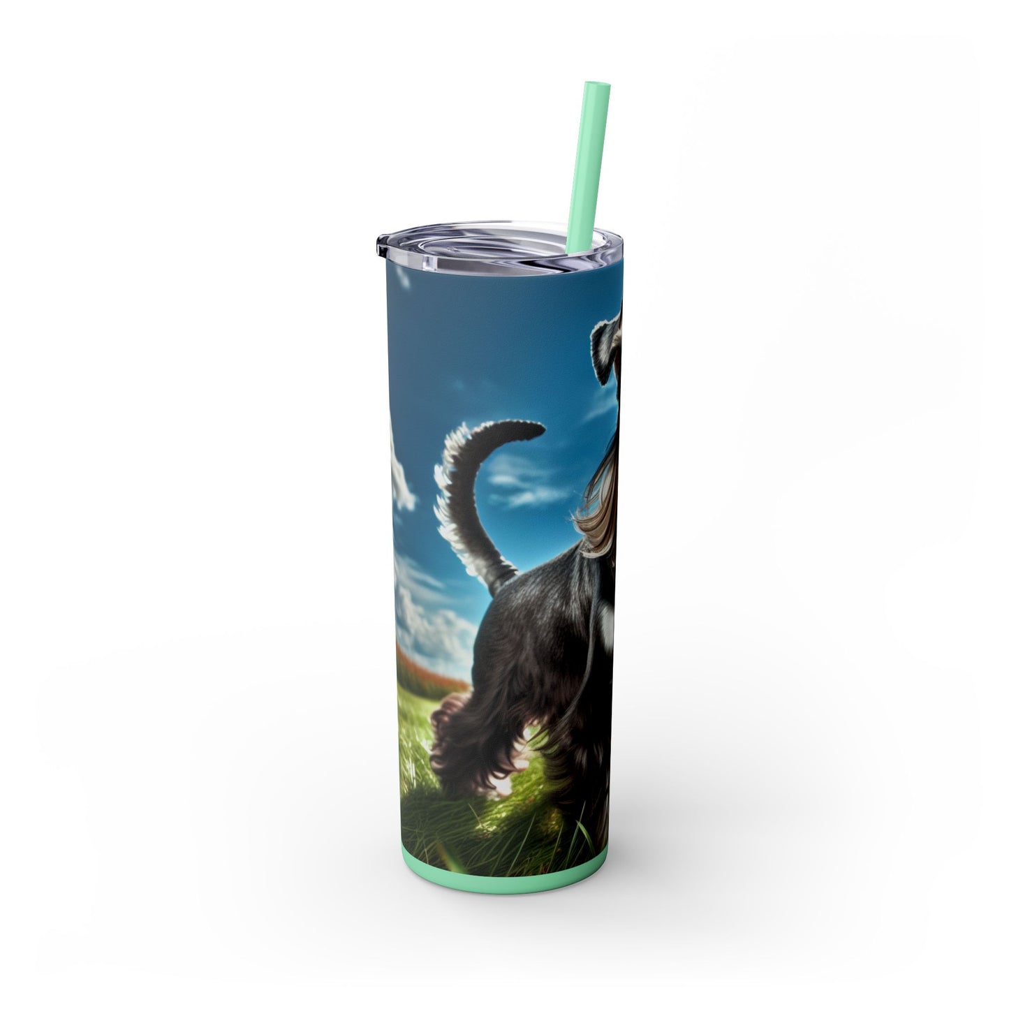 Standard Schnauzer Skinny Tumbler with Straw, 20oz