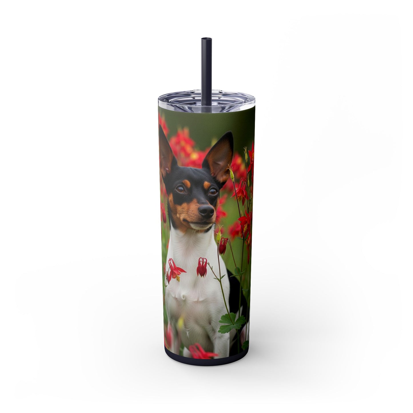 Toy Fox Terrier Tumbler with Straw, 20oz