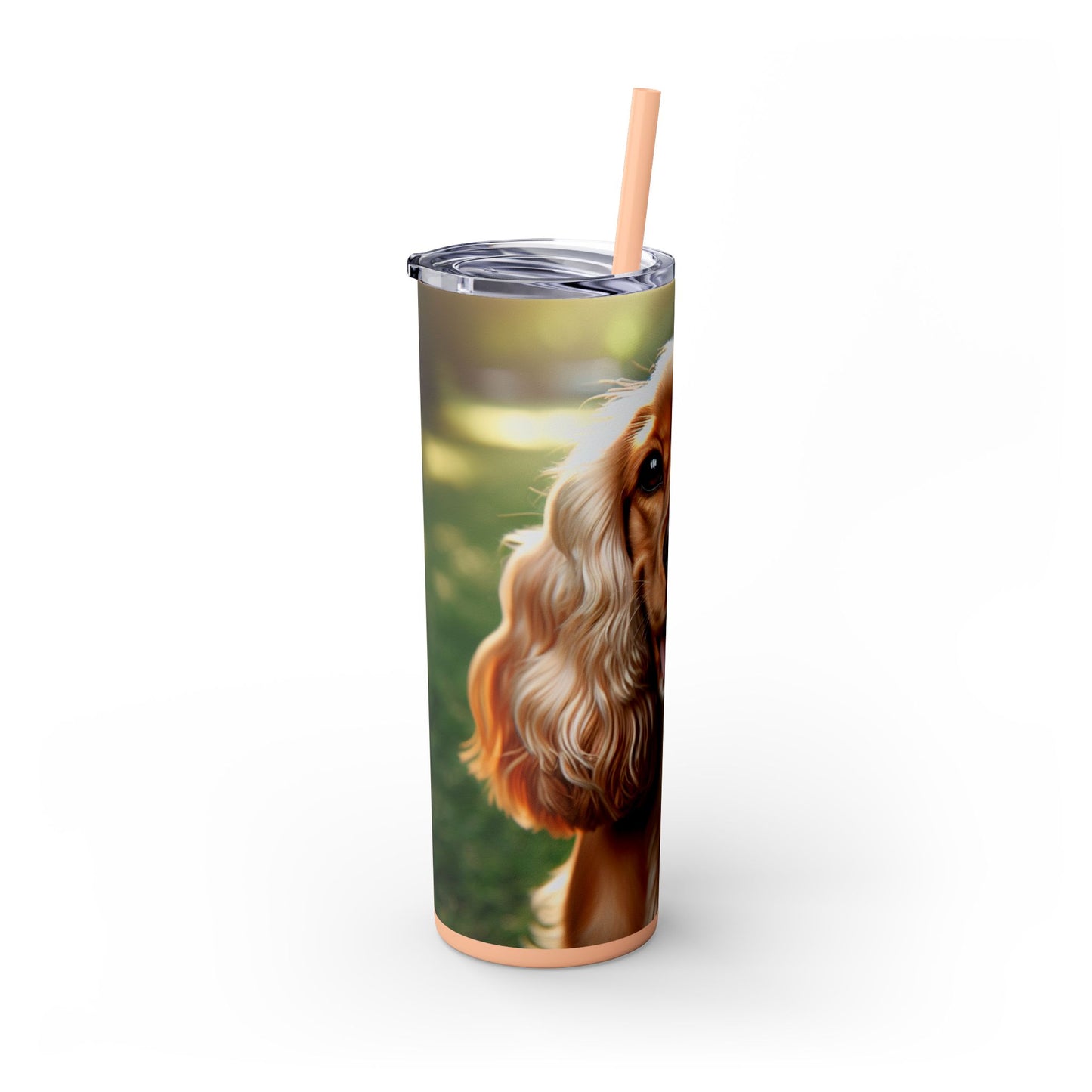 English Cocker Spaniel Skinny Tumbler with Straw, 20oz