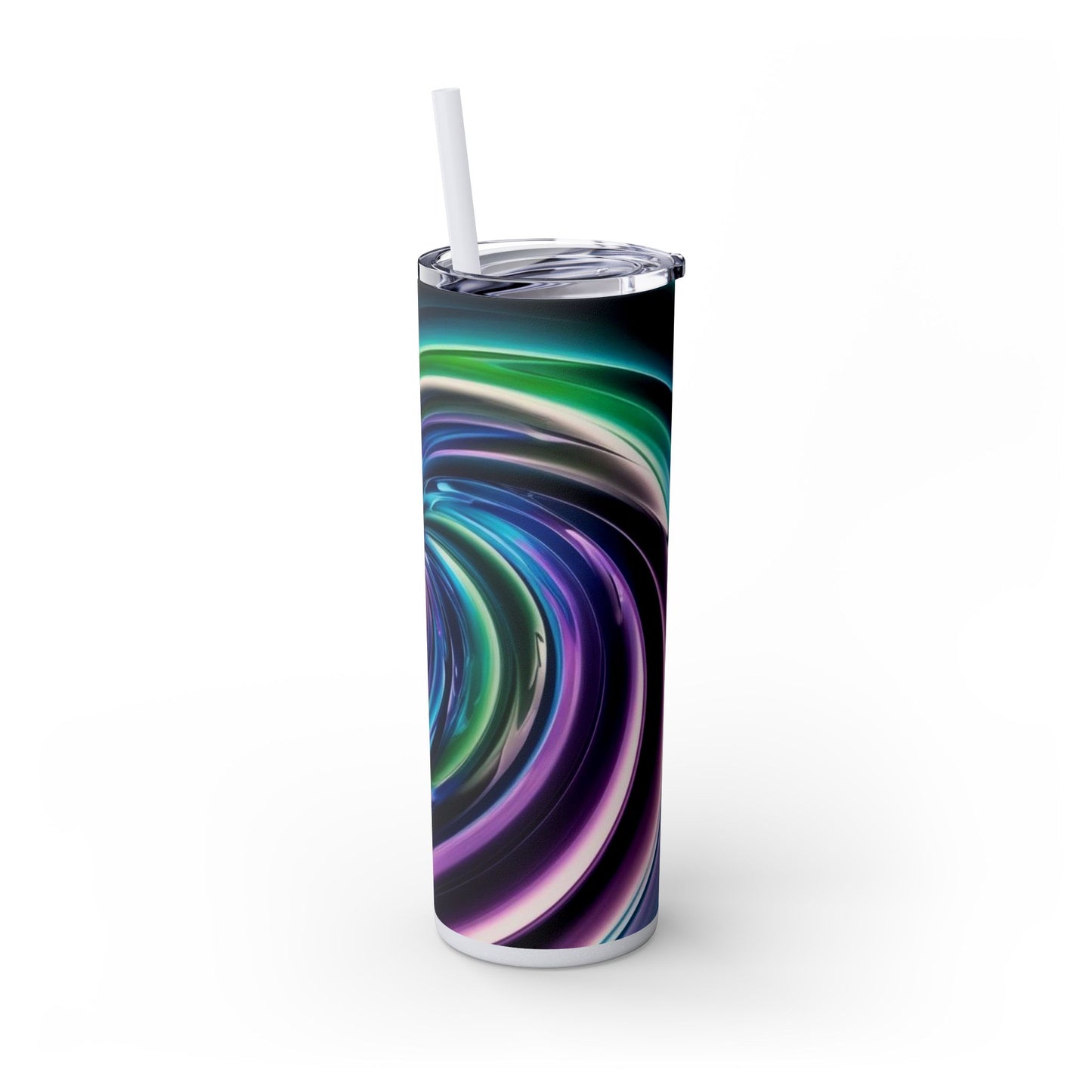 Optical Illusion Skinny Tumbler with Straw, 20oz