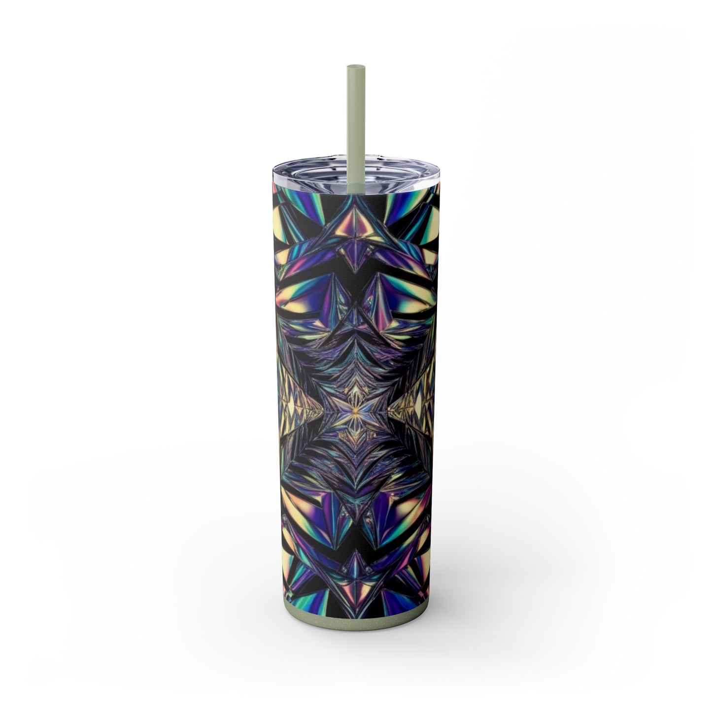 Optical Illusion Skinny Tumbler with Straw, 20oz