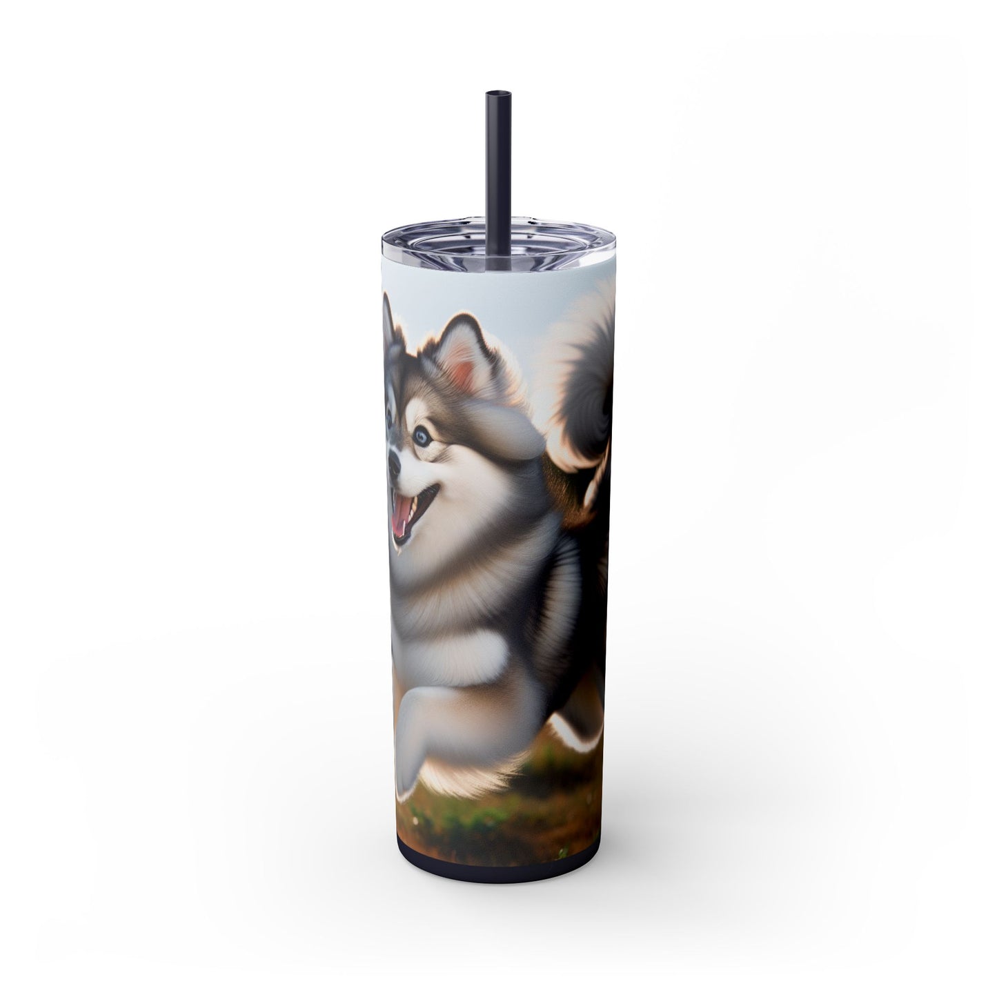 Alaskan Klee Kai Skinny Tumbler with Straw, 20oz