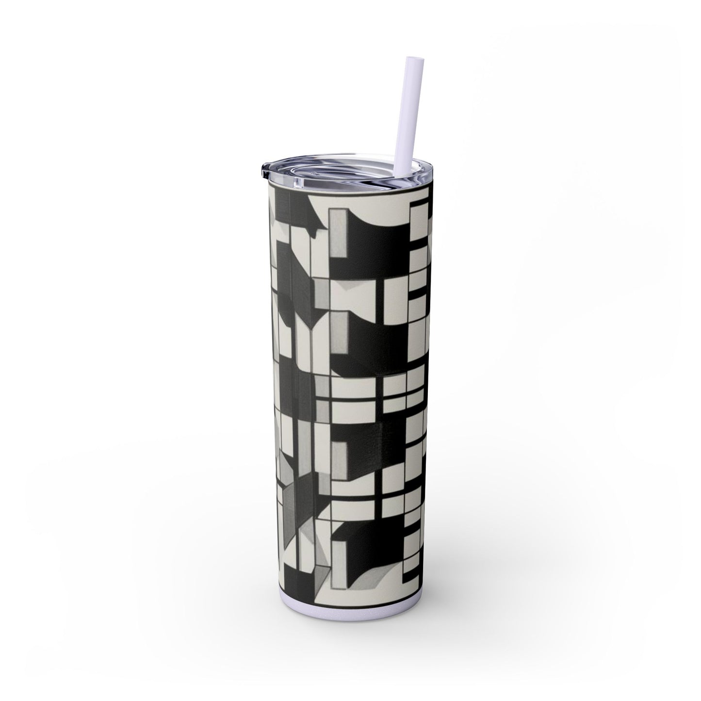 Optical Illusion Skinny Tumbler with Straw, 20oz