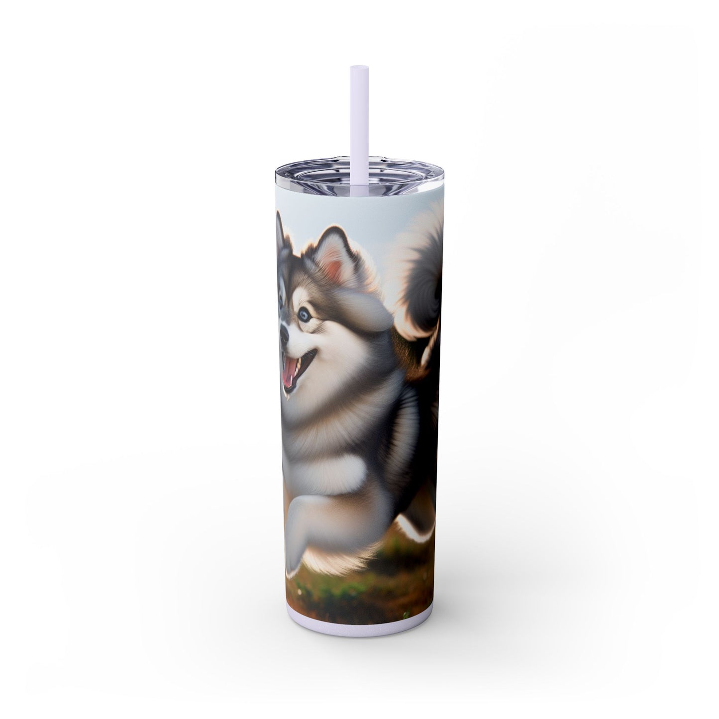 Alaskan Klee Kai Skinny Tumbler with Straw, 20oz